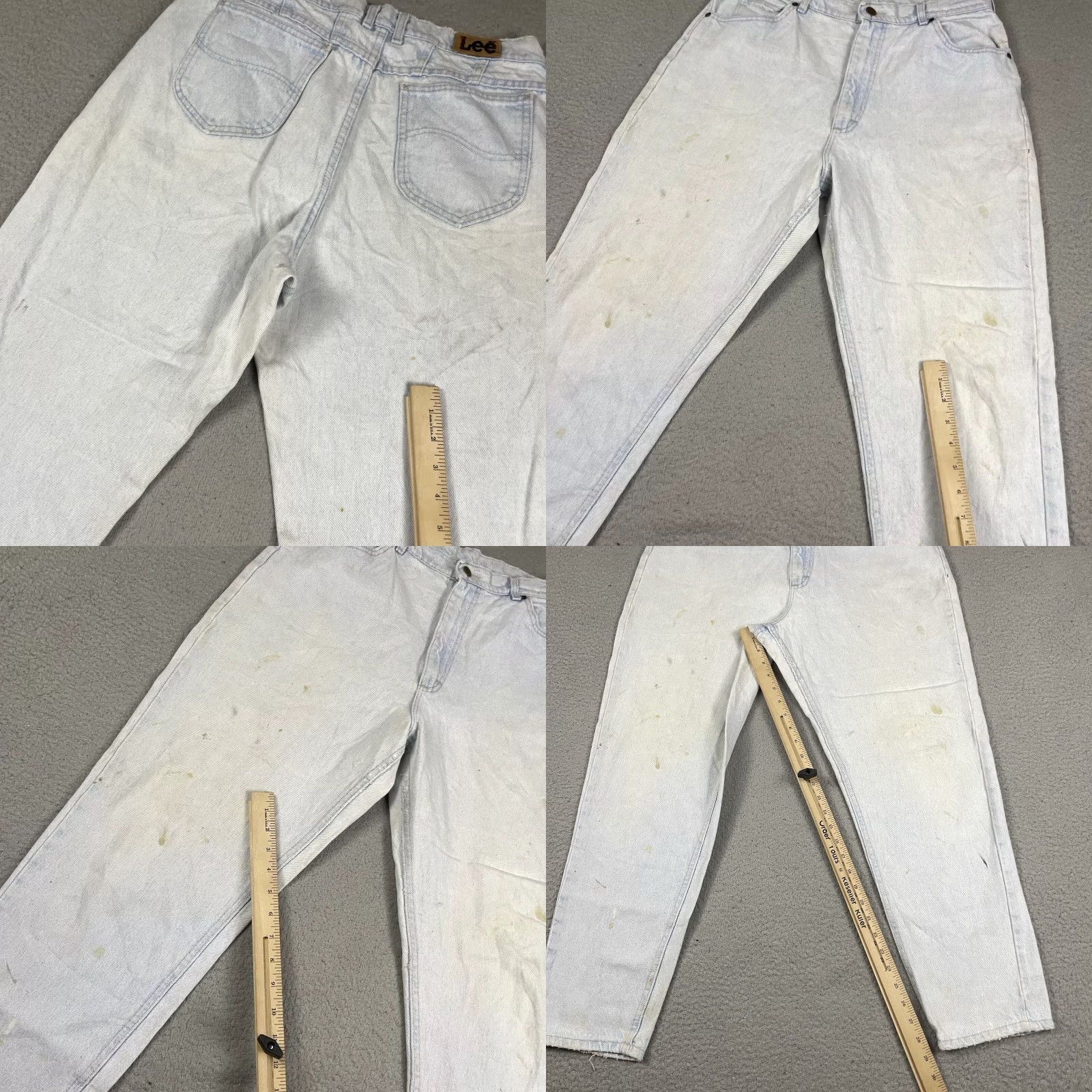 Lee VINTAGE Lee Riders Jeans Womens 16 Medium Blue High Waist Tapered Distressed USA 5-Pocket Design Size 24" / US 00 / IT 34 - 9 Thumbnail