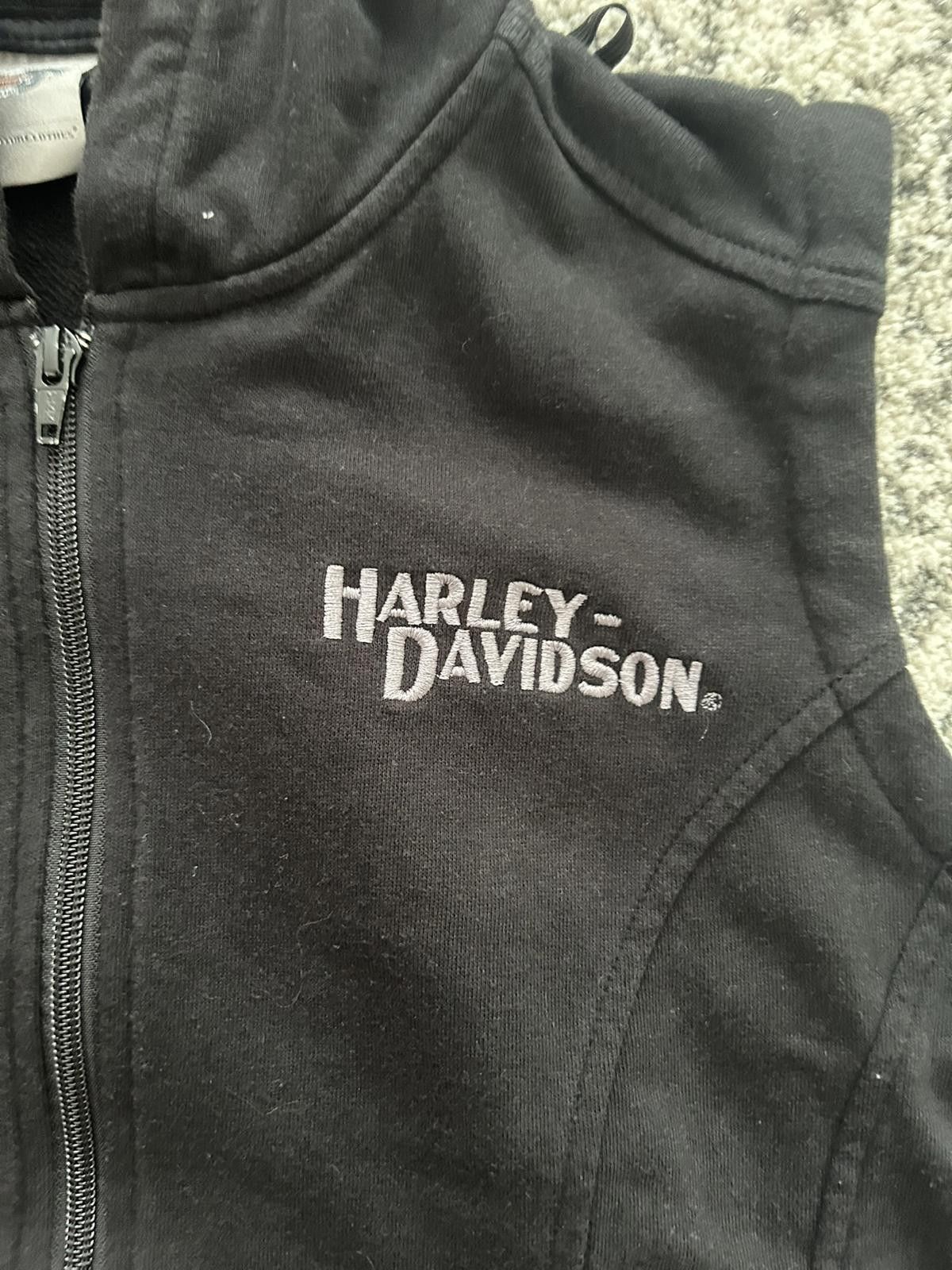 Harley Davidson Harley-Davidson Black Sleeveless Hooded Vest Size ONE SIZE - 2 Thumbnail
