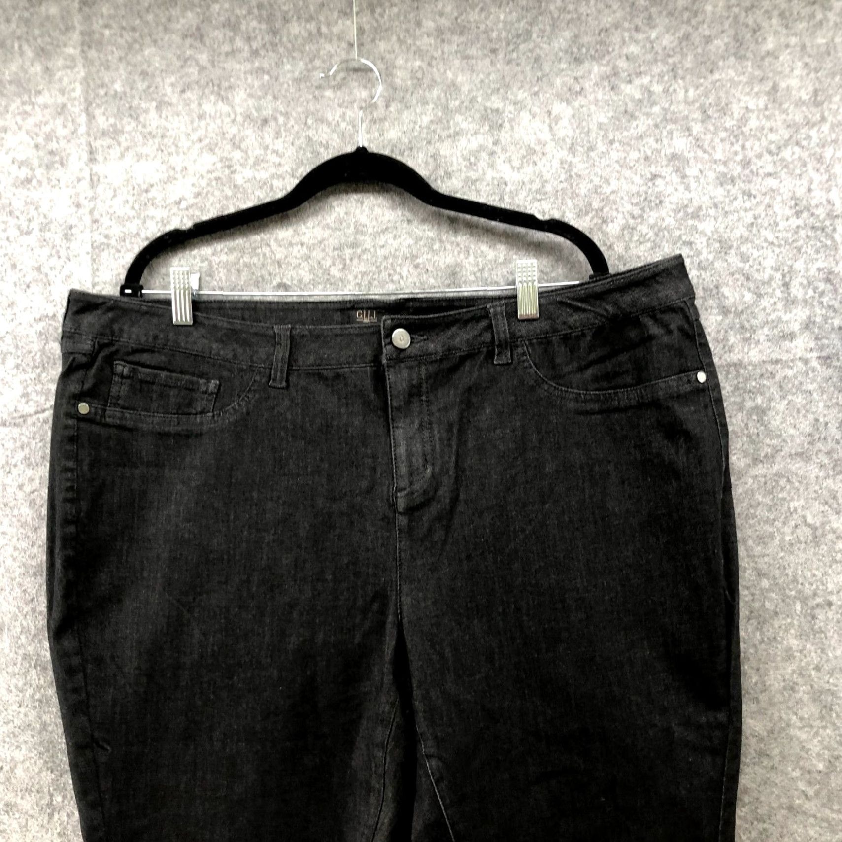 Vintage G.I.L.I. Skinny Jeans 22W Black Stretch Zip Ankle High Rise Womens Size 40" / US 18 - 3 Thumbnail