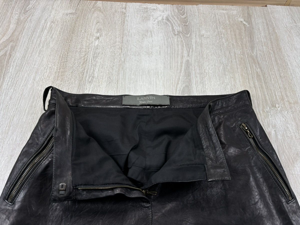Designer × Lanvin Womens vintage leather Motorcycle Biker pants Lanvin Size 40 Size 27" / US 4 / IT 40 - 7 Thumbnail