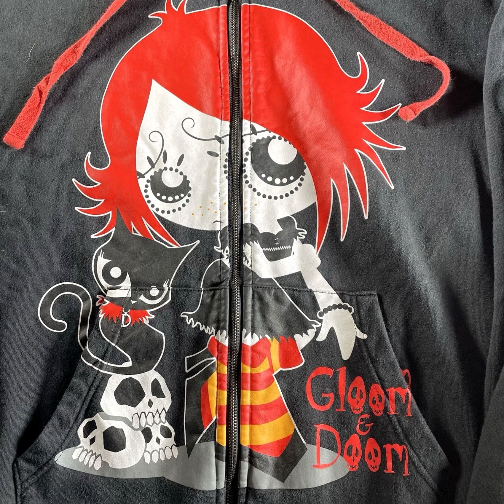 Vintage VINTAGE Hot Topic X Ruby Gloom Zip Up Hoodie Womens XL Black Cat Hoodie Gloom And Doom Ruby Cat N/A Size XL / US 12-14 / IT 48-50 - 2 Thumbnail