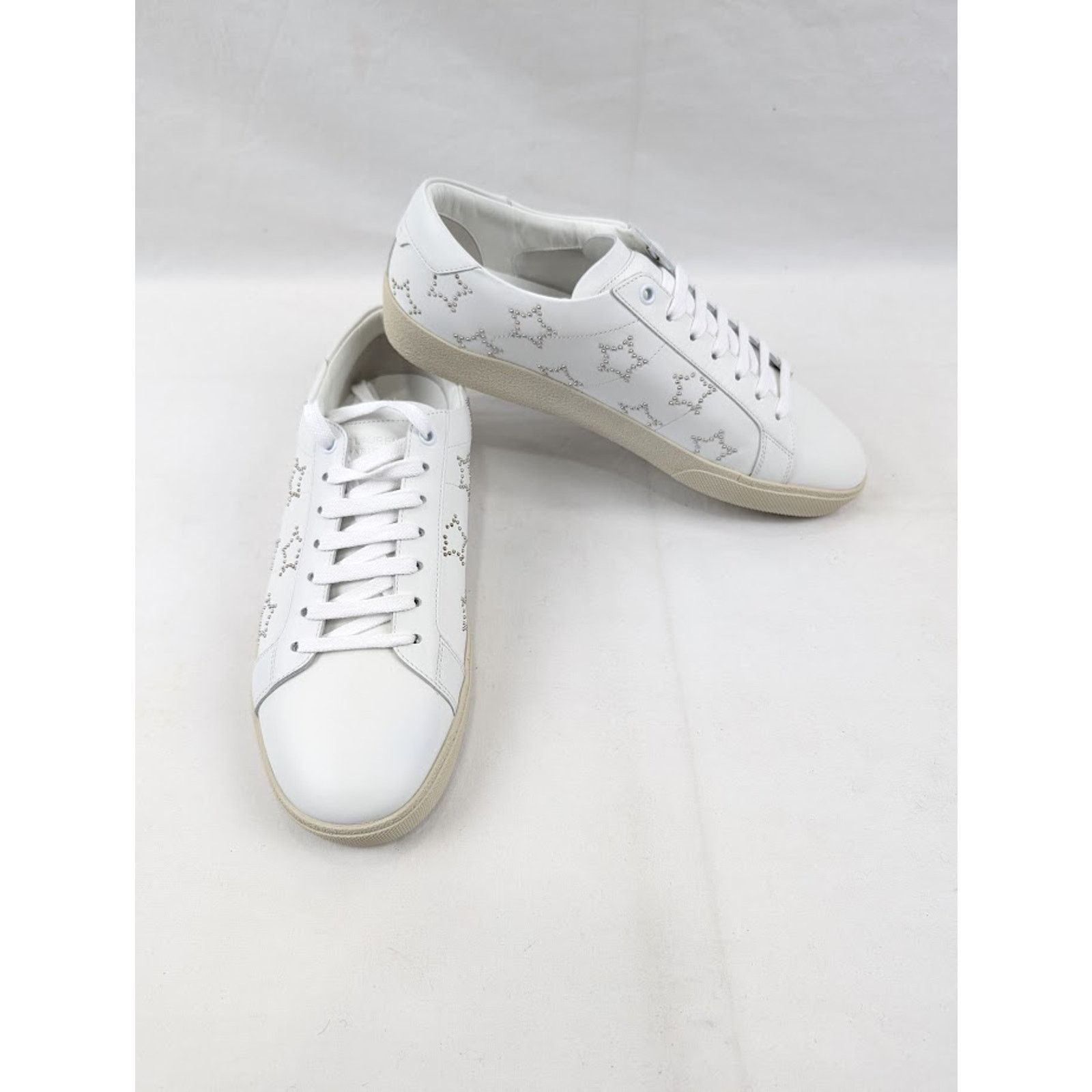 Saint Laurent Paris o1rshd1 SL/06 Star Merid Low-Top Sneakers in Blanc Optique Size US 9.5 / EU 42-43 - 13 Thumbnail