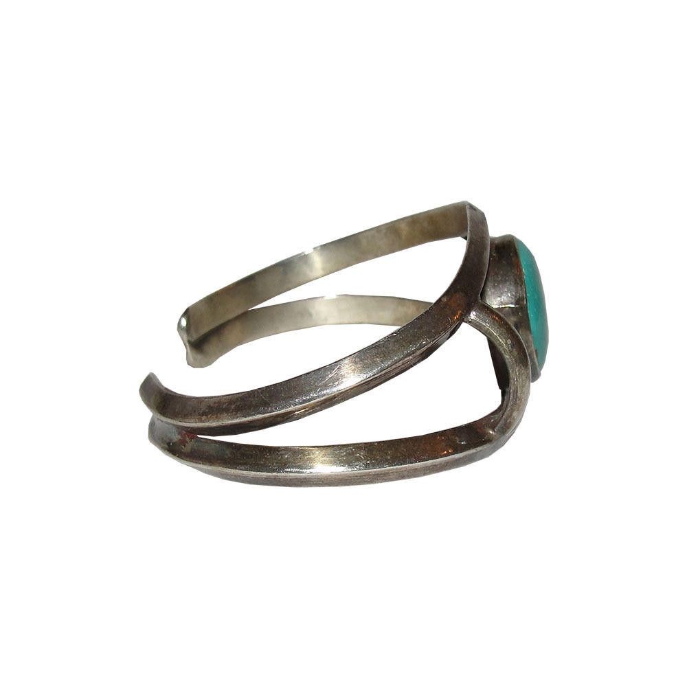 Designer Southwestern Tribal Sterling Turquoise Cuff Bracelet Size ONE SIZE - 2 Thumbnail
