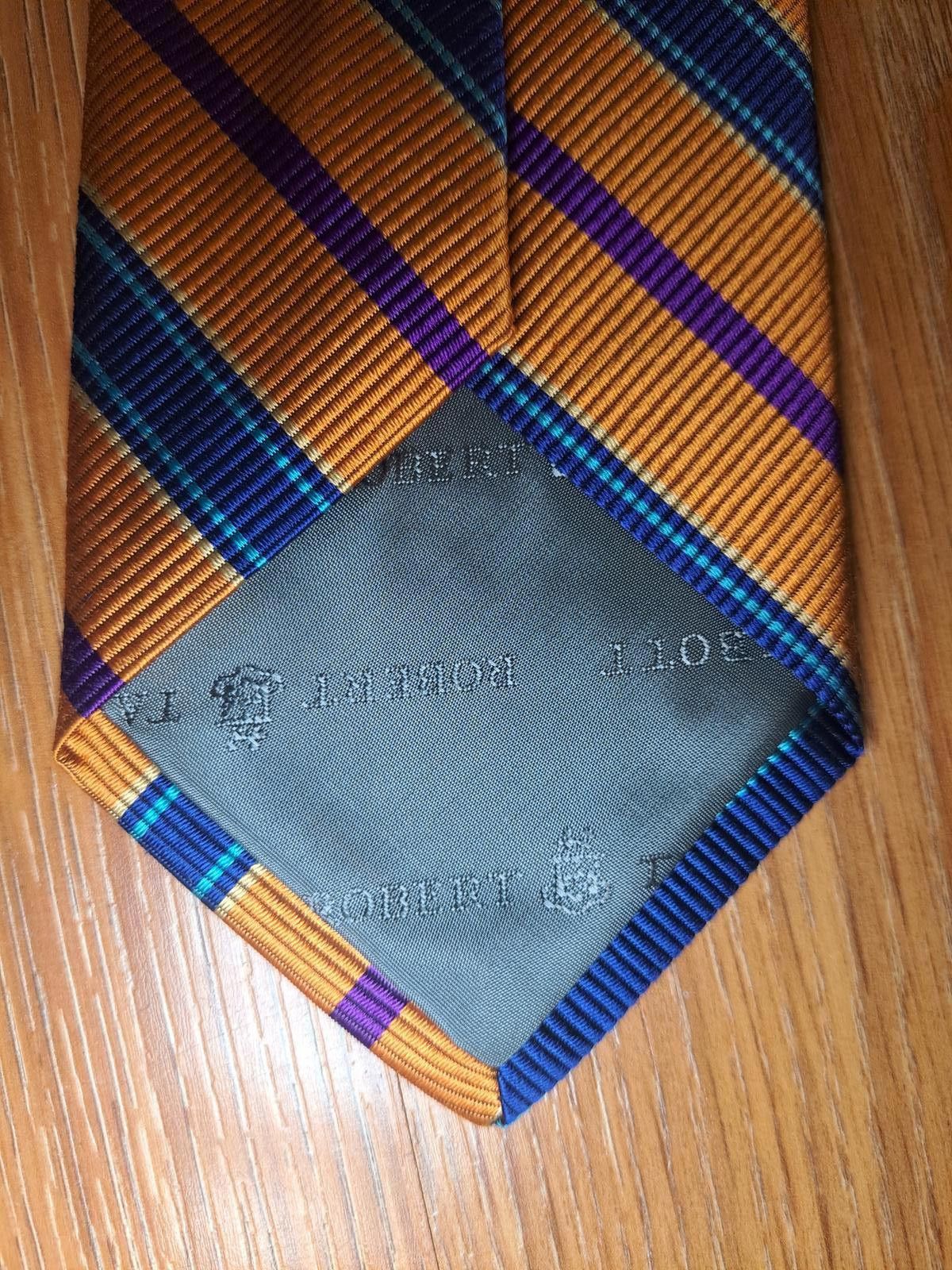 Robert Talbott Robert Talbott Silk Tie Orange Multicolor Striped Wide Size ONE SIZE - 5 Thumbnail