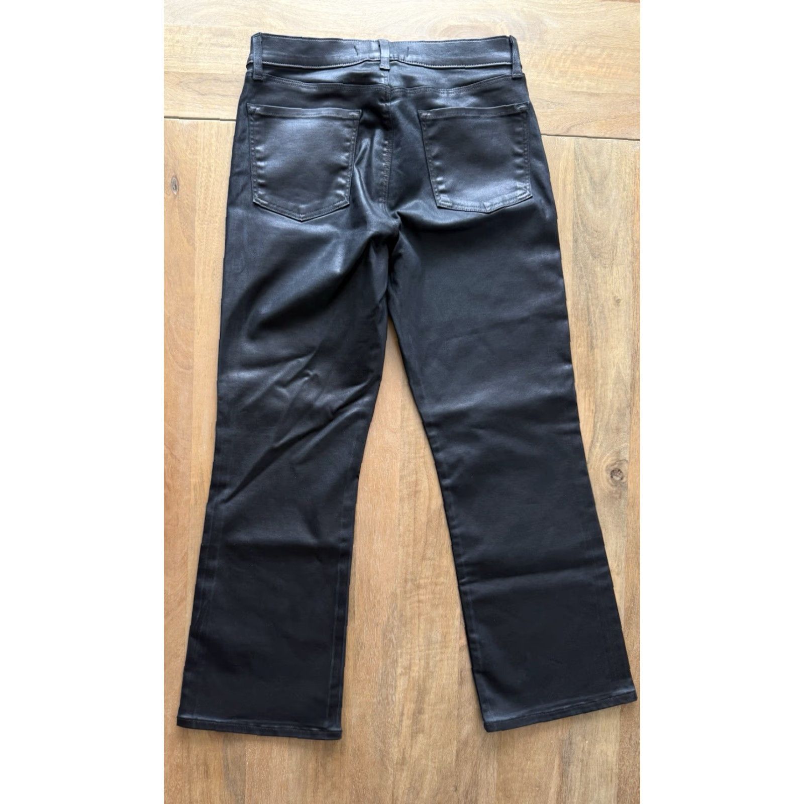 J Brand J Brand Selena Black Coated Cropped Bootcut Jeans Womens 28 Cropped 90s Band City Festival Gothic Retro Rock Jeans Size 28" / US 6 / IT 42 - 2 Thumbnail