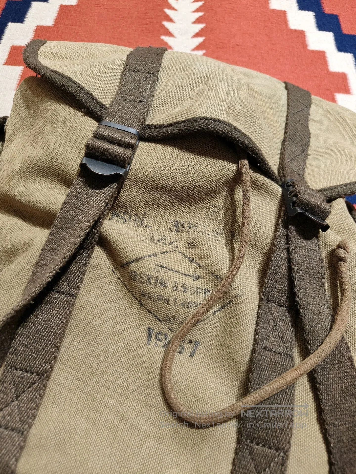 RRL Ralph Lauren Vintage Canvas Military Backpack. Size ONE SIZE - 3 Thumbnail