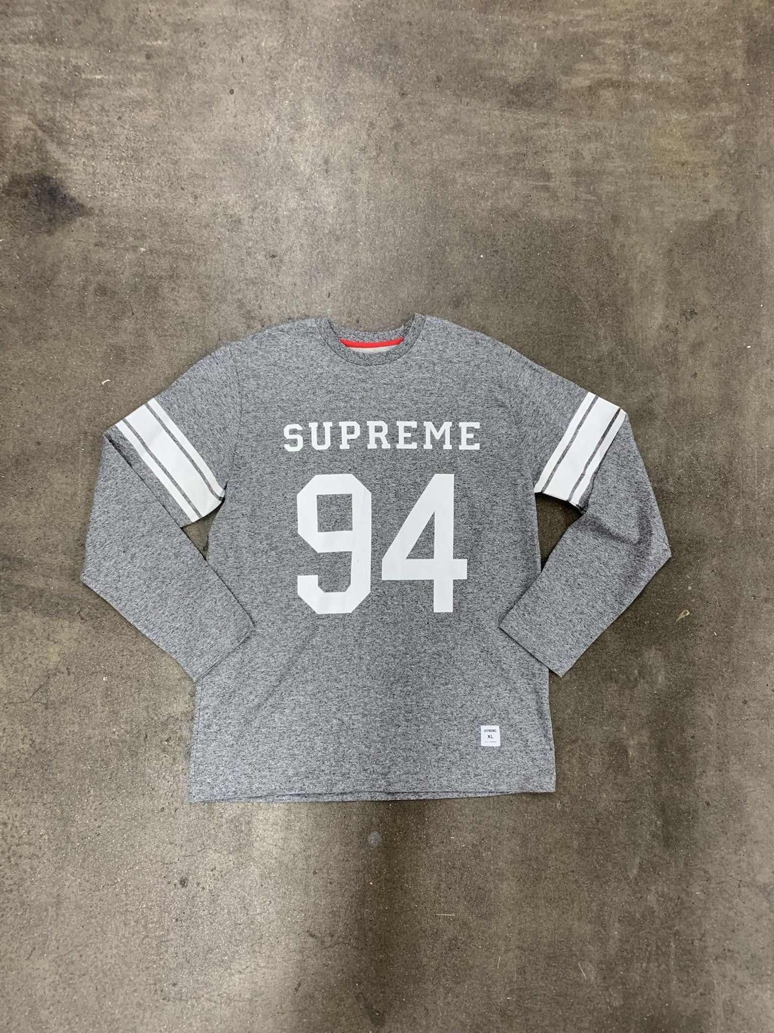 Image of Supreme Fw2008 94 Striped Longsleeve in Grey, Men's (Size XL)