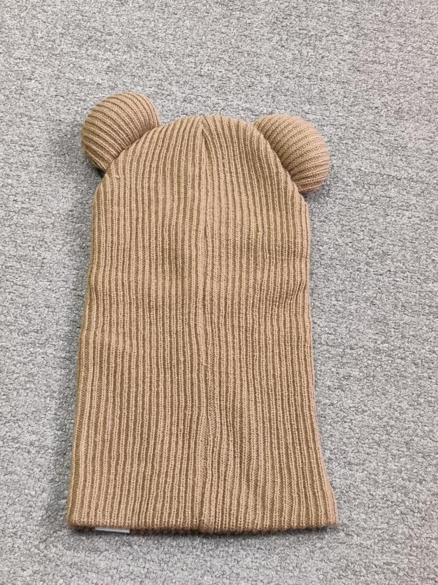 Japanese Brand RARE Box Boys Retro Hearts Bear Balaclava Ski Mask Brown Size ONE SIZE - 6 Thumbnail