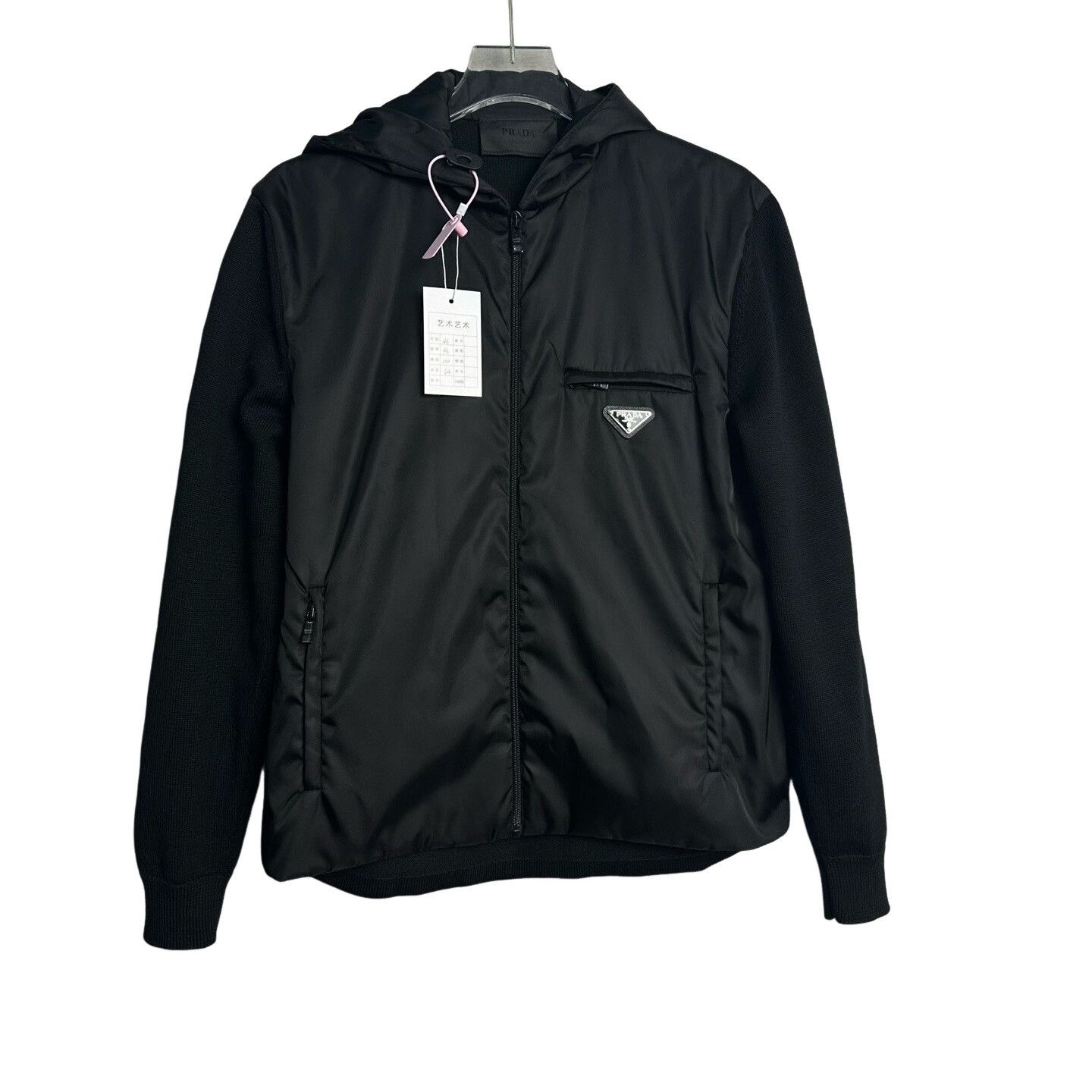Prada Prada Black Nylon Hybrid Hooded Jacket IT 46 Size US S / EU 44-46 / 1 - 1 Thumbnail