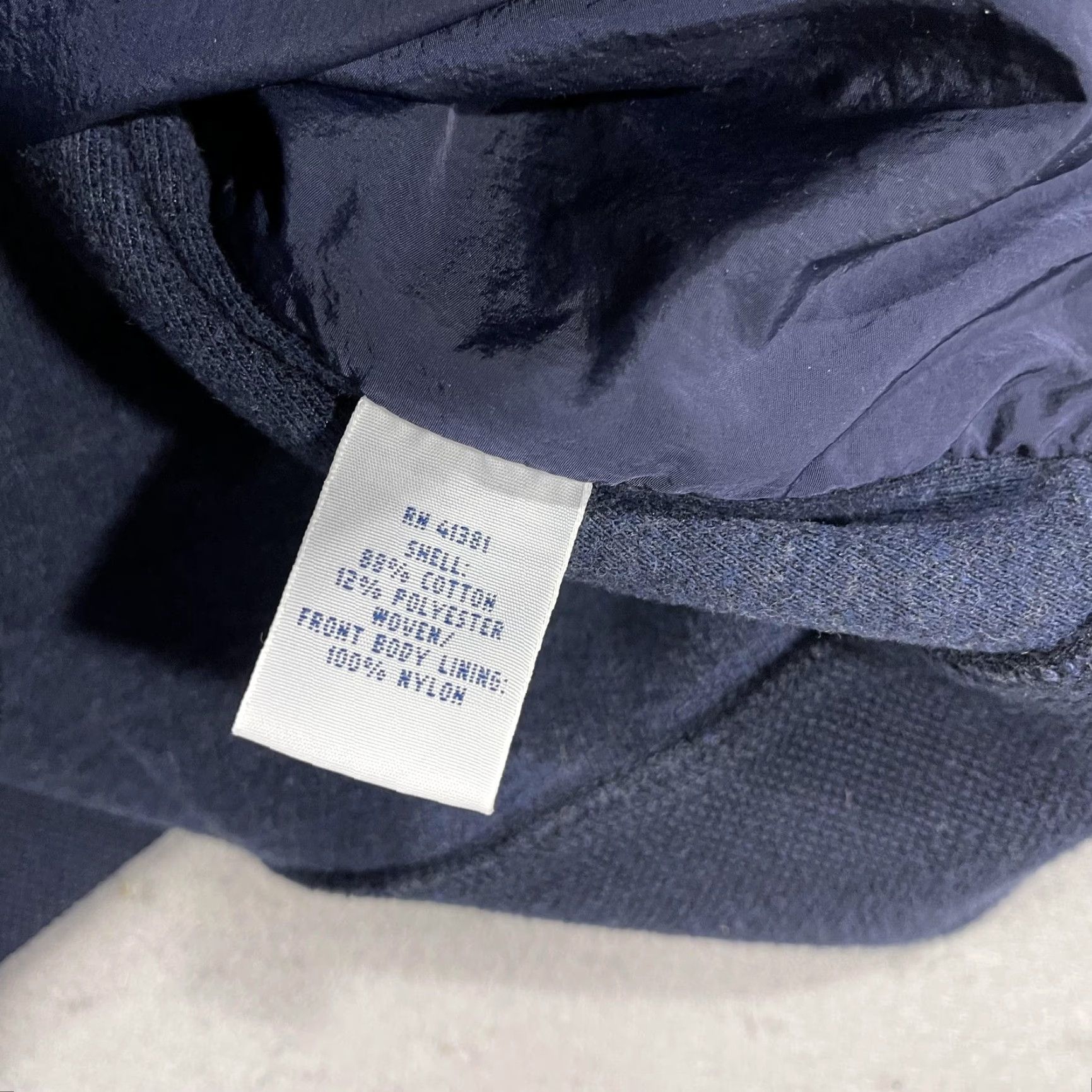 Polo Ralph Lauren Polo Ralph Lauren Hoodie Mens XL Navy Full Zip Cotton Nylon Hood Sweatshirt Size US XL / EU 56 / 4 - 6 Thumbnail