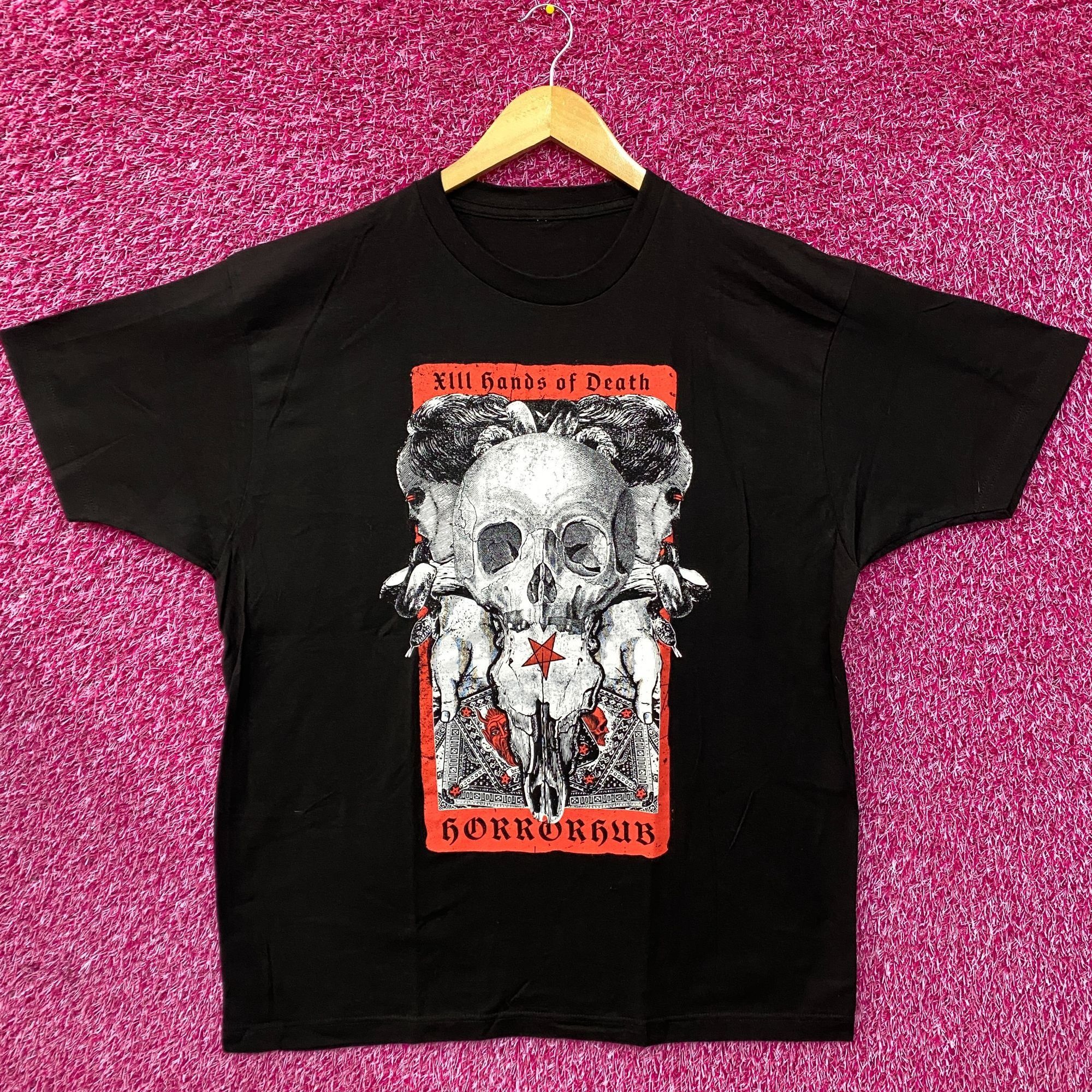 Other Horror Hub Hands Of Death Tarot Card Graphic Design T-Shirt Size US XL / EU 56 / 4 - 1 Thumbnail