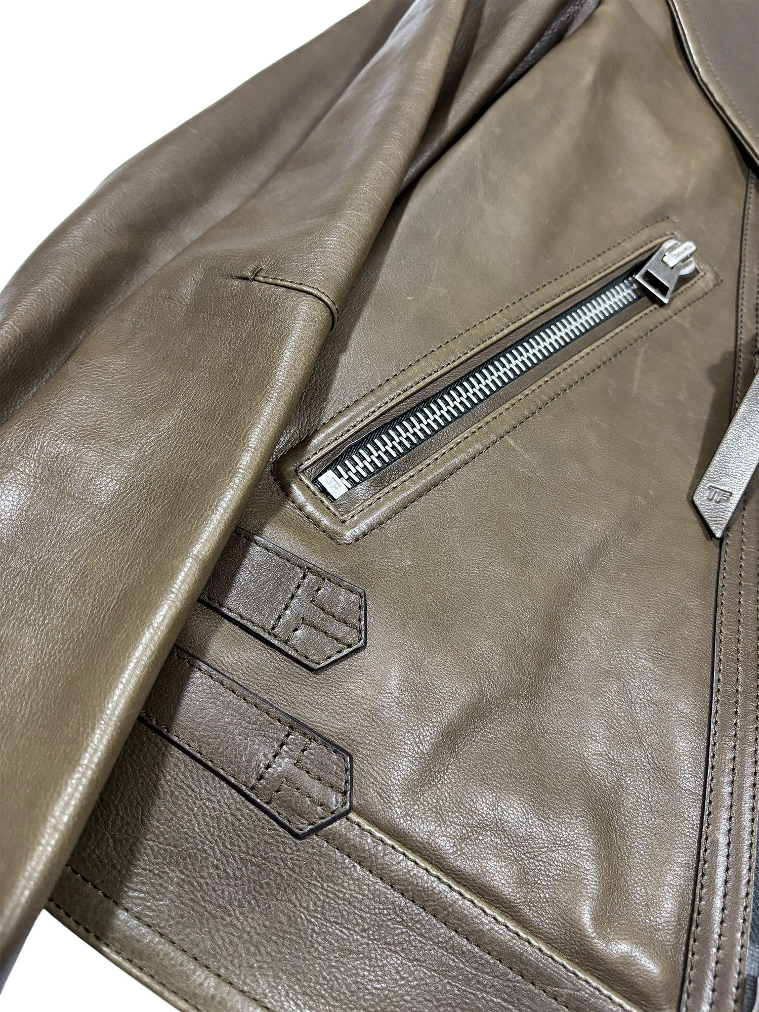 Tom Ford TOM FORD Grain Leather Biker Jacket Brown Size 48 NWT Size US M / EU 48-50 / 2 - 8 Thumbnail