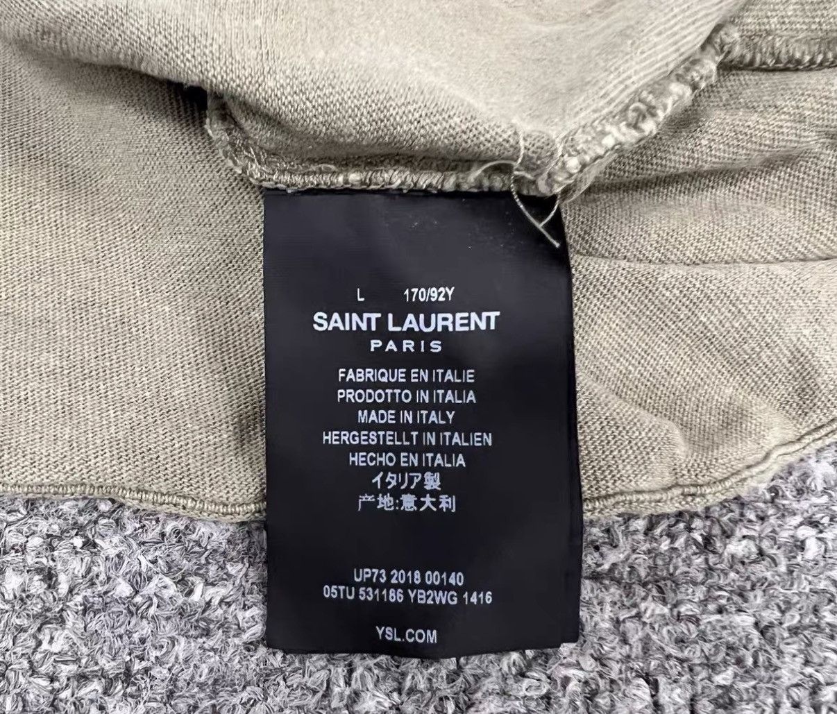 Saint Laurent Paris Saint Laurent Washed & Distressed Short Sleeve T-shirt J16 Size US L / EU 52-54 / 3 - 6 Thumbnail