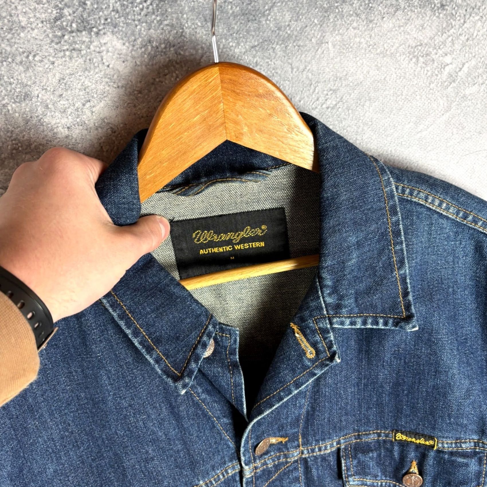 Wrangler Wrangler Denim Jacket Men Blue Cotton Size M Size US M / EU 48-50 / 2 - 2 Thumbnail