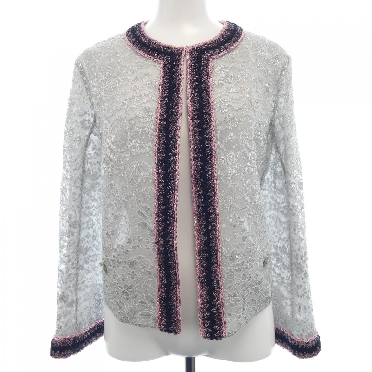 Chanel Chanel Chanel Collarless Jacket Jacket Textile Outerwear P74439V65983 DUTY FREE for USA Size ONE SIZE - 1 Thumbnail