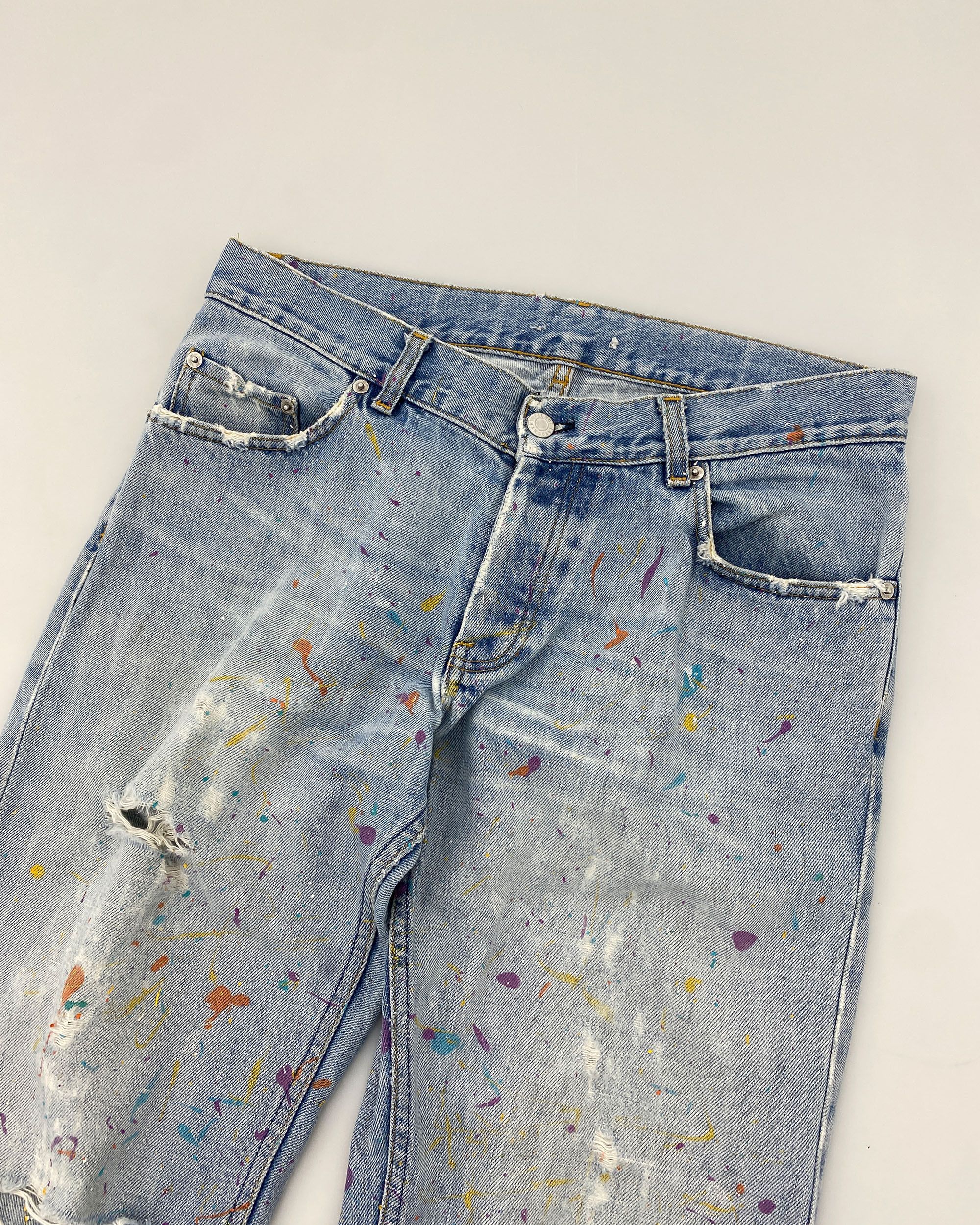 Helmut Lang 2000s Custom Painter Low Waist Boot Cut Fit Vintage Denim Size US 32 / EU 48 - 3 Thumbnail