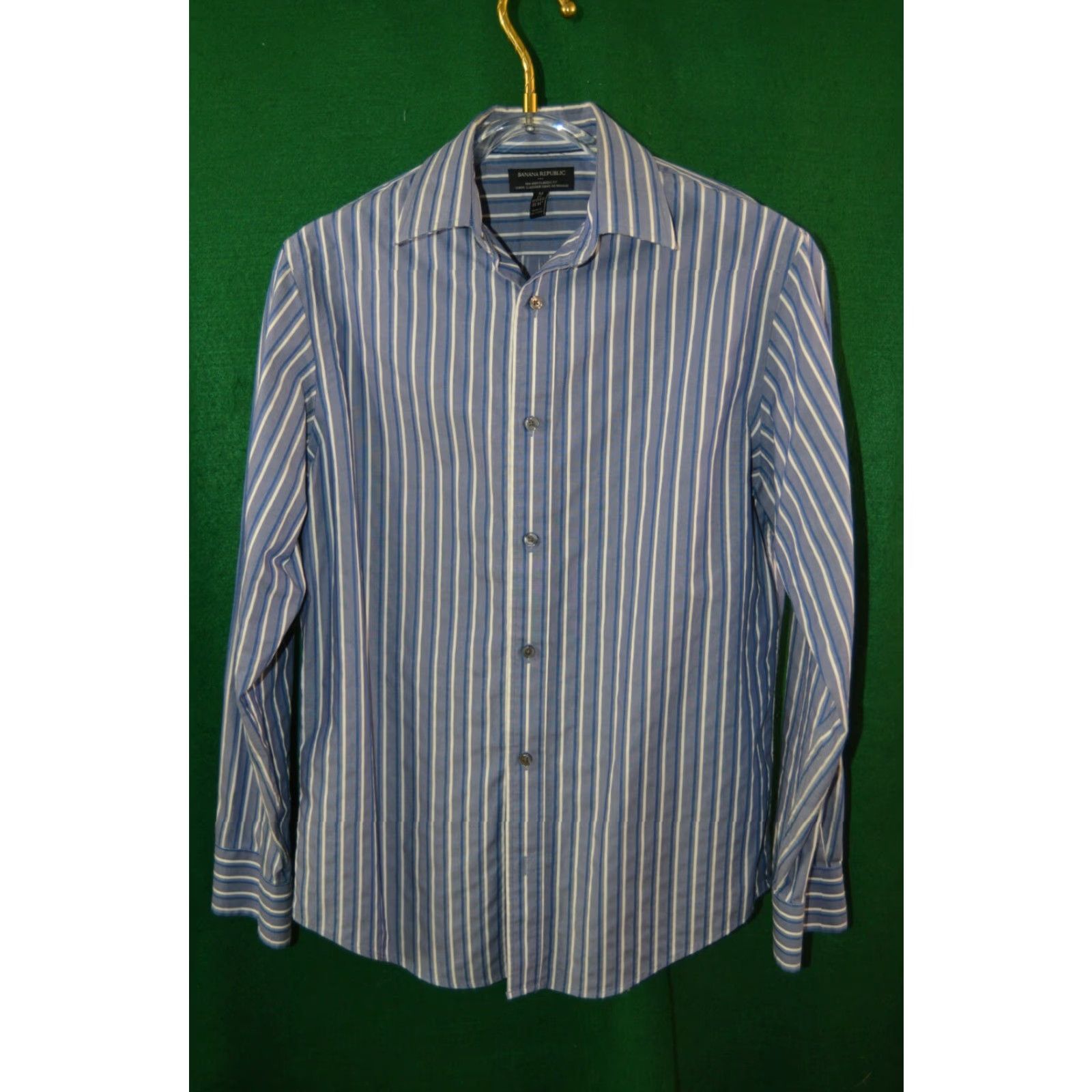 Banana Republic Banana Republic Men's L/S shirt Gray Stripe SZ M Shirt Men Gray Stripe Banana Republic L/S Button-Up Size US M / EU 48-50 / 2 - 2 Thumbnail