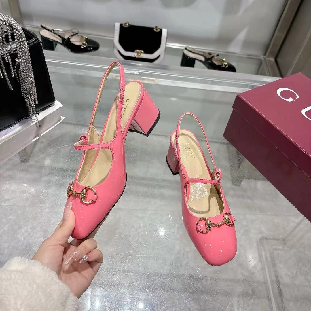 Gucci oc11z0126 Women's Horsebit Pumps in Pink Size US 8.5 / IT 38.5 - 6 Thumbnail