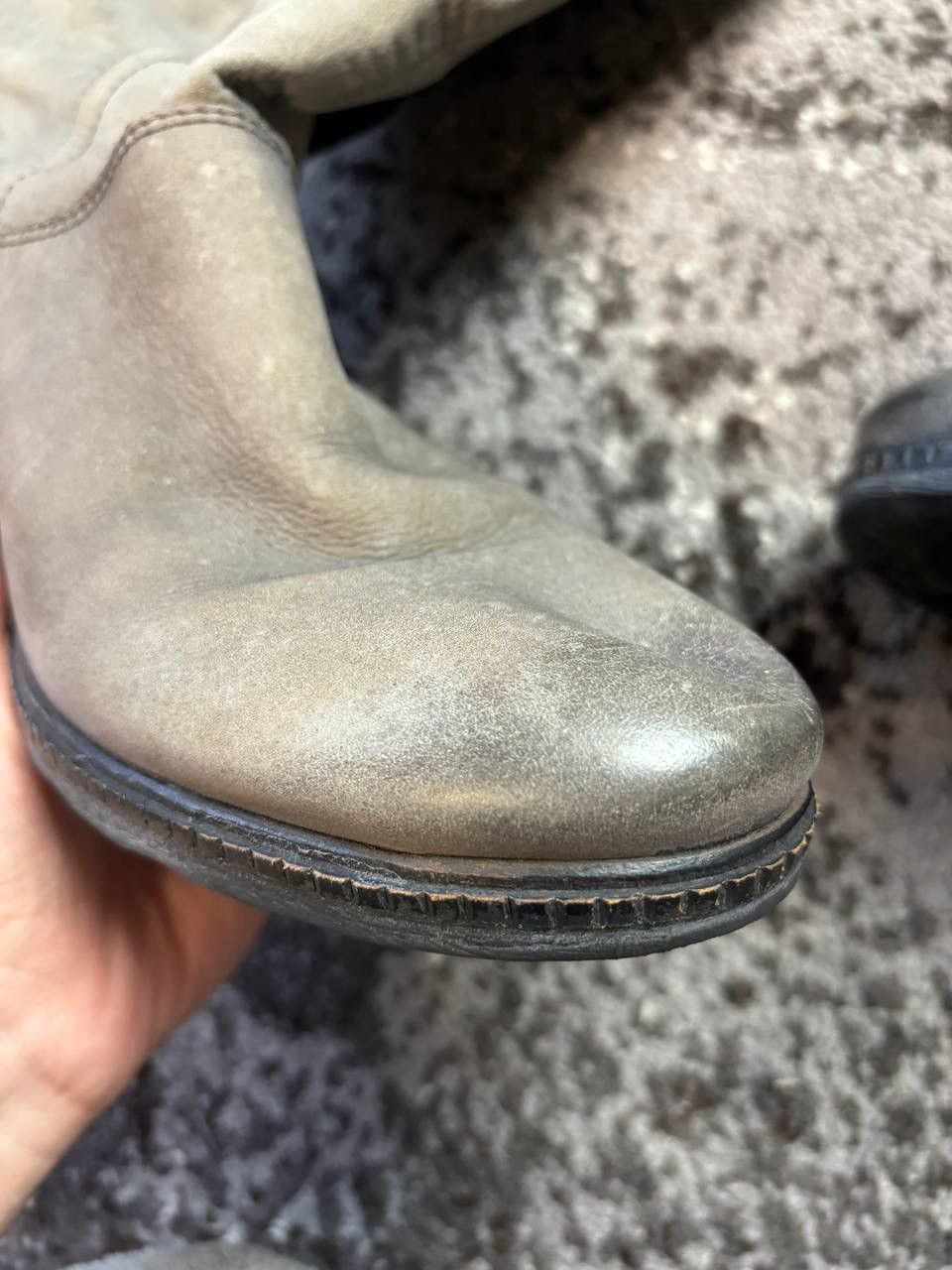 If Six Was Nine × Japanese Brand × Vintage Vintage Y2K Washed Buckle Block Heel Leather Poell Style Bot Size US 8 / EU 41 - 2 Thumbnail
