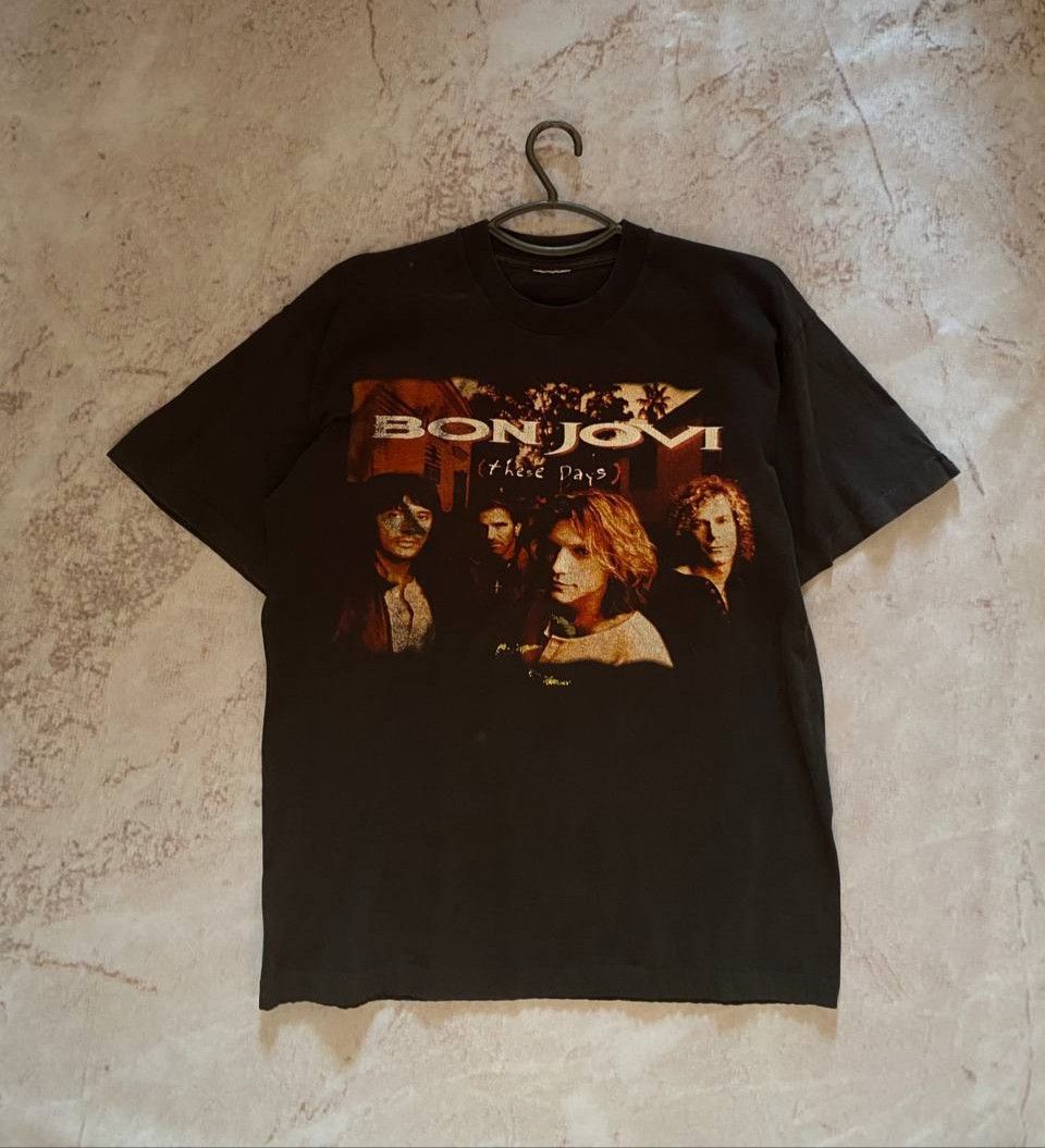 90s Vintage Bon Jovi T Shirt Single Stitch Vintage Band Tees