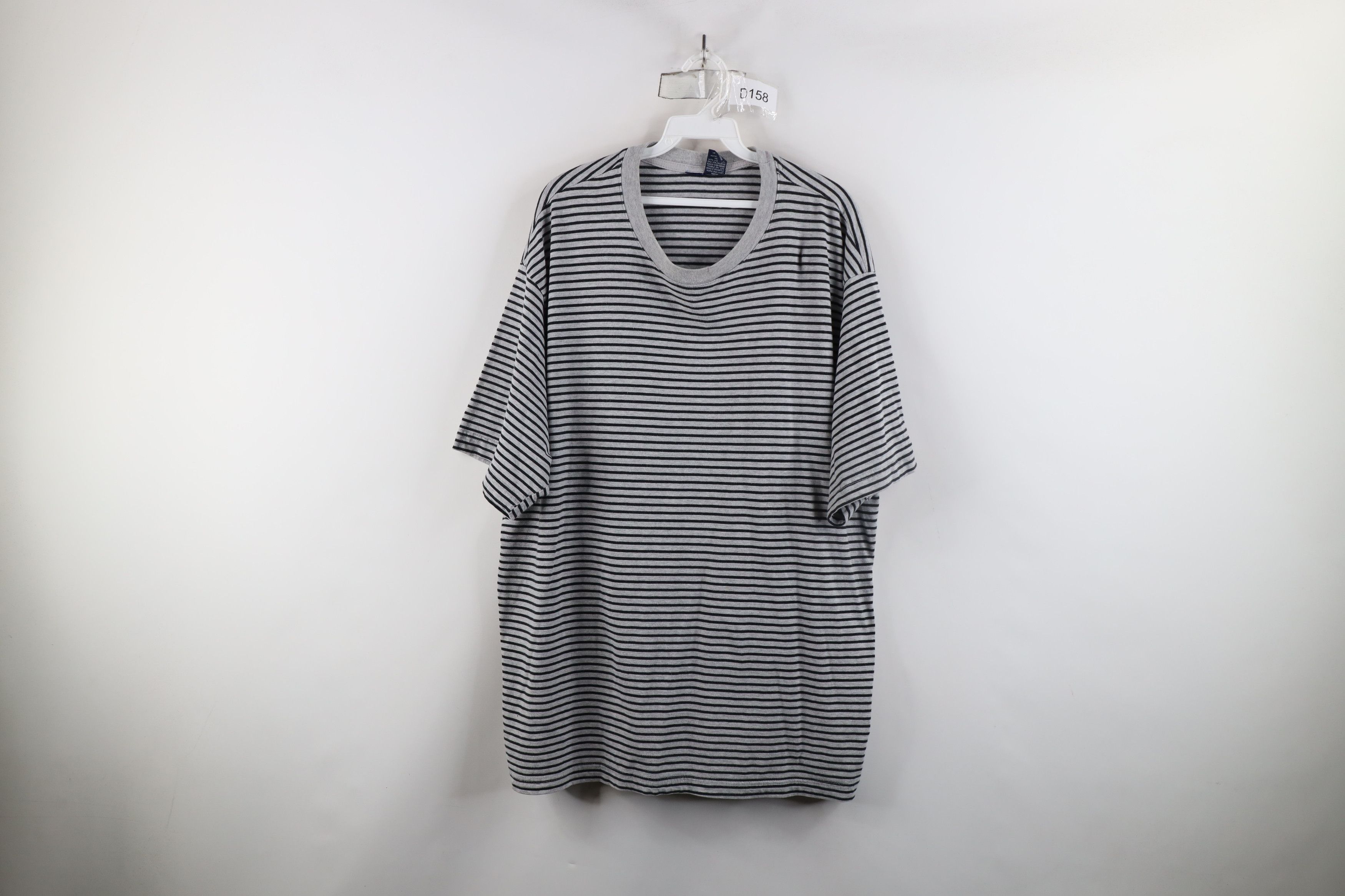 Vintage Vintage 90s Streetwear Striped Short Sleeve T-Shirt Gray Size US XXL / EU 58 / 5 - 1 Thumbnail