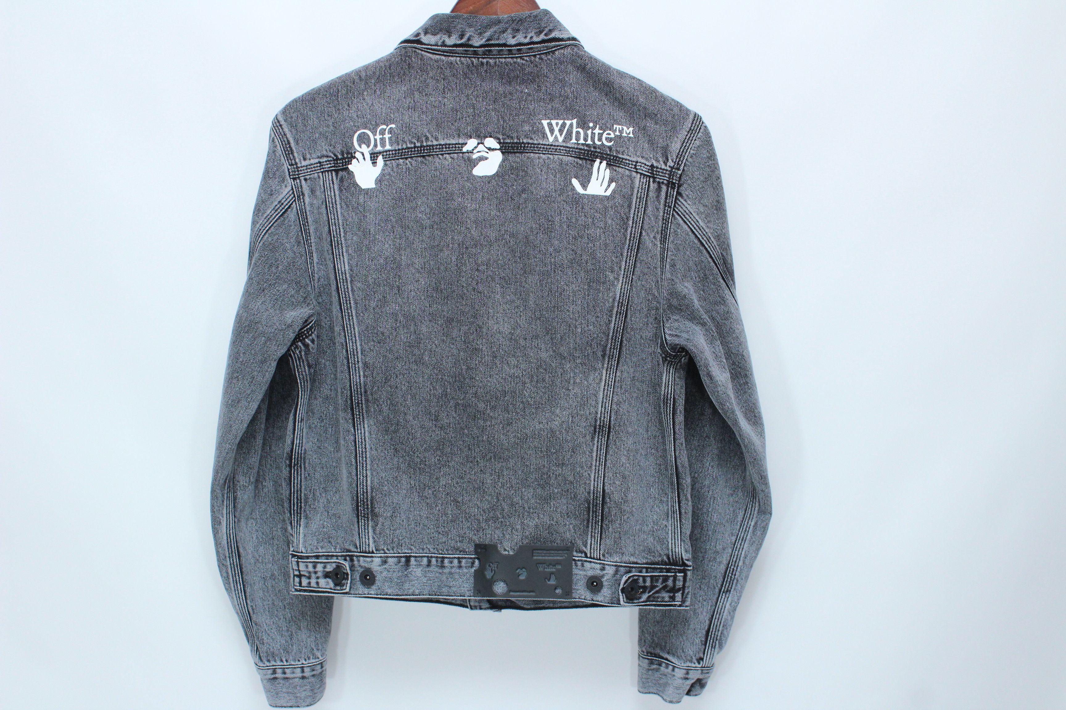 Off-White Off-White Logo Slim Fit Grey Denim Jacket Virgil Abloh Size US S / EU 44-46 / 1 - 4 Thumbnail