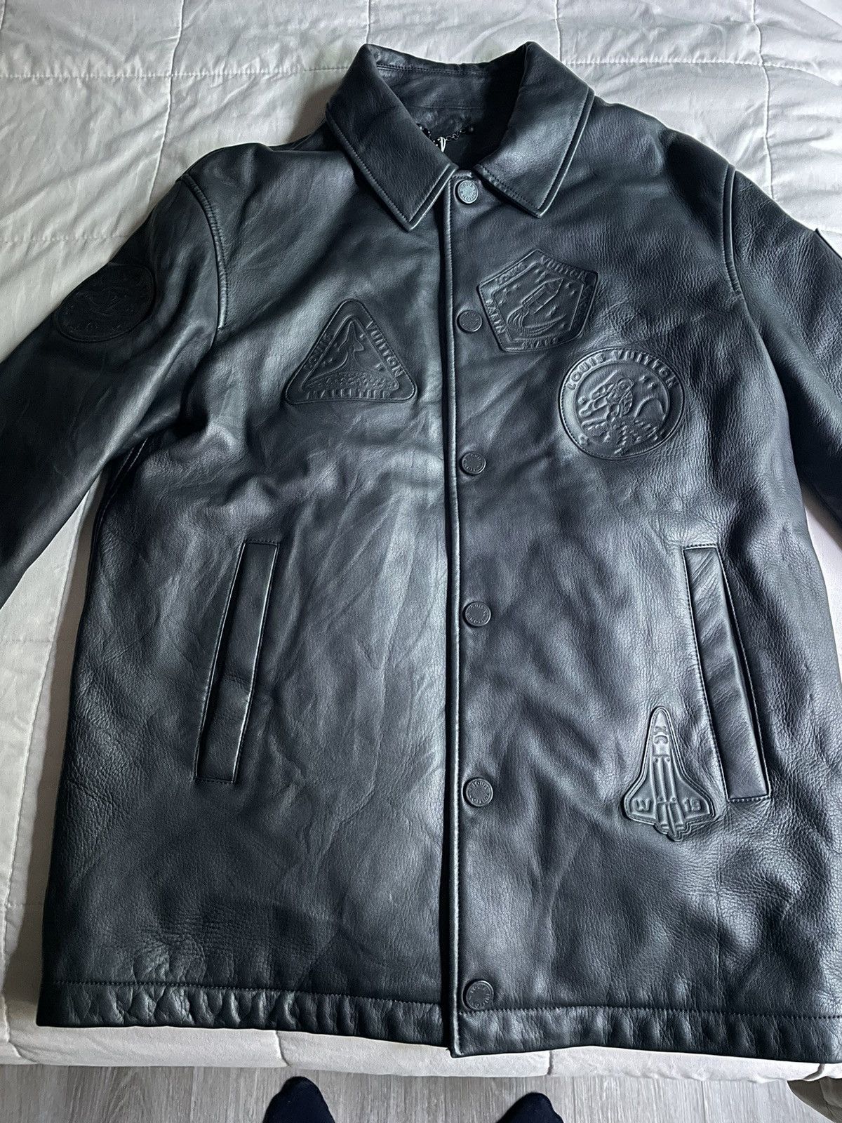 Louis Vuitton Louis Vuitton Satellite Black Leather Jacket Size US M / EU 48-50 / 2 - 4 Thumbnail