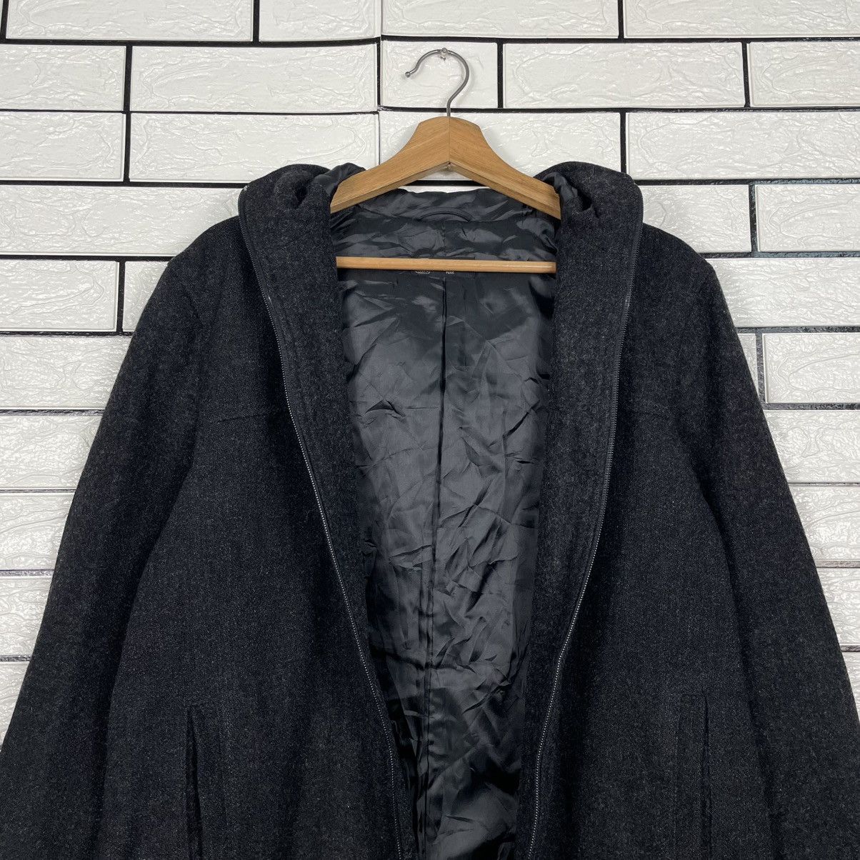 Michel Klein Michel Klein Homme Paris Black Wool Hooded Overcoat Size US M / EU 48-50 / 2 - 12 Thumbnail