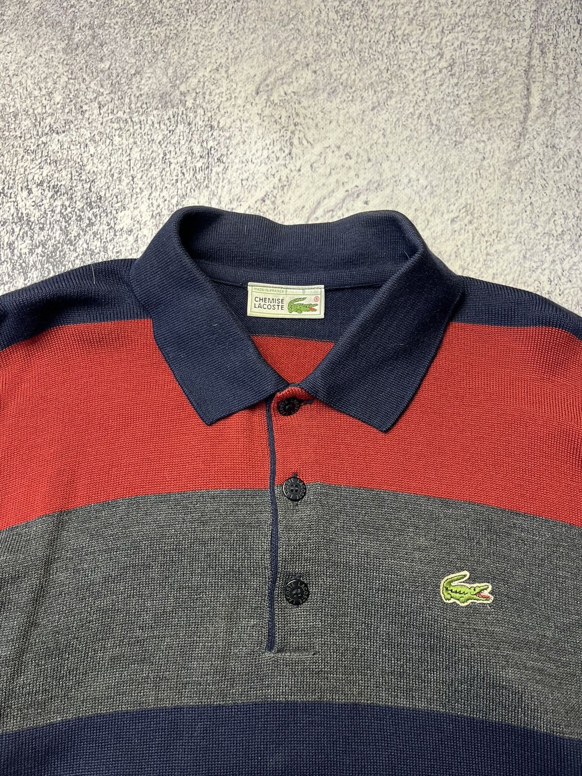 Lacoste Vintage Lacoste Polo Sweater Long sleeve Distressed Y2K Size US XL / EU 56 / 4 - 13 Thumbnail