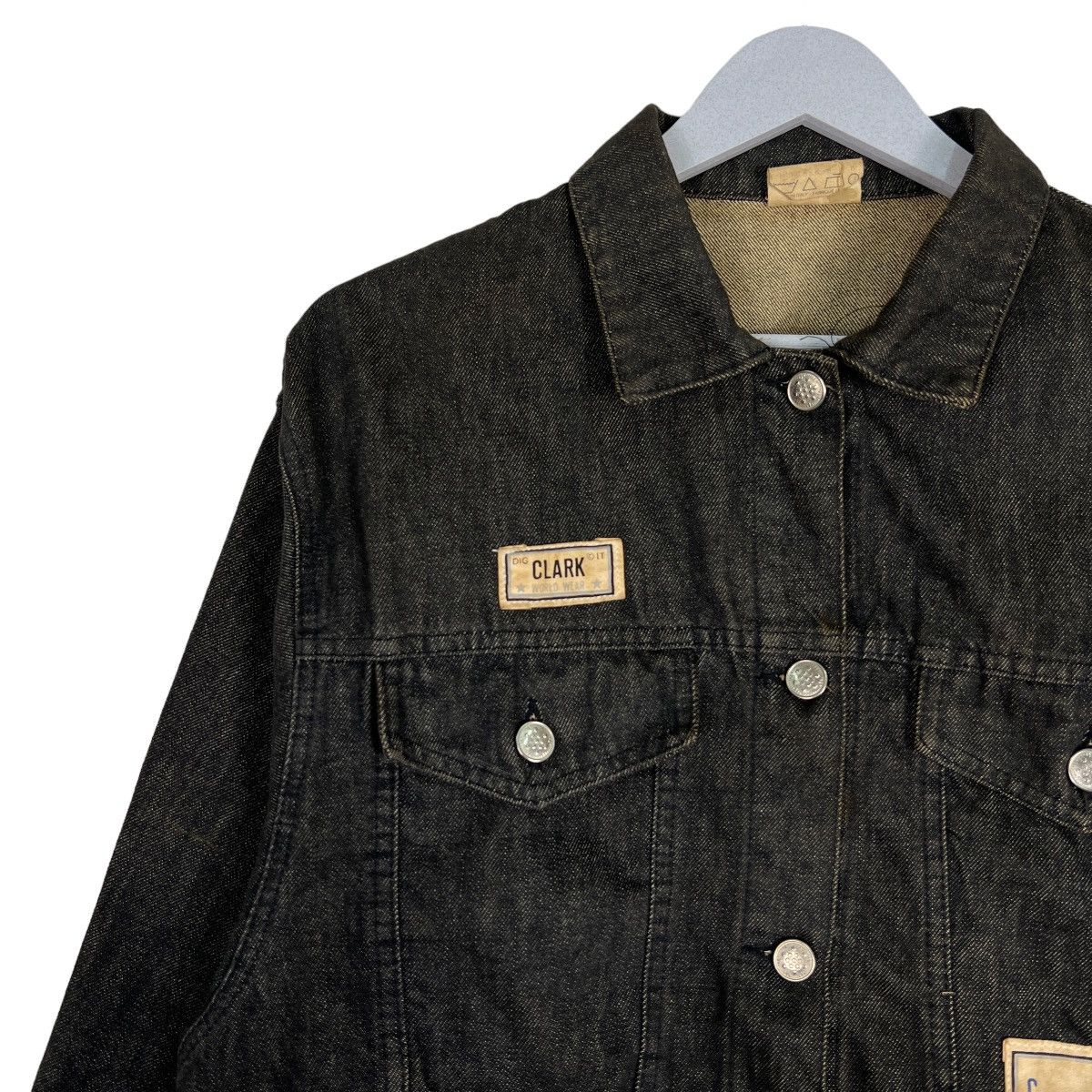 Japanese Brand 🔥 VINTAGE CLARK CUT OFF DENIM JACKET MADE IN ITALY Size US S / EU 44-46 / 1 - 7 Thumbnail