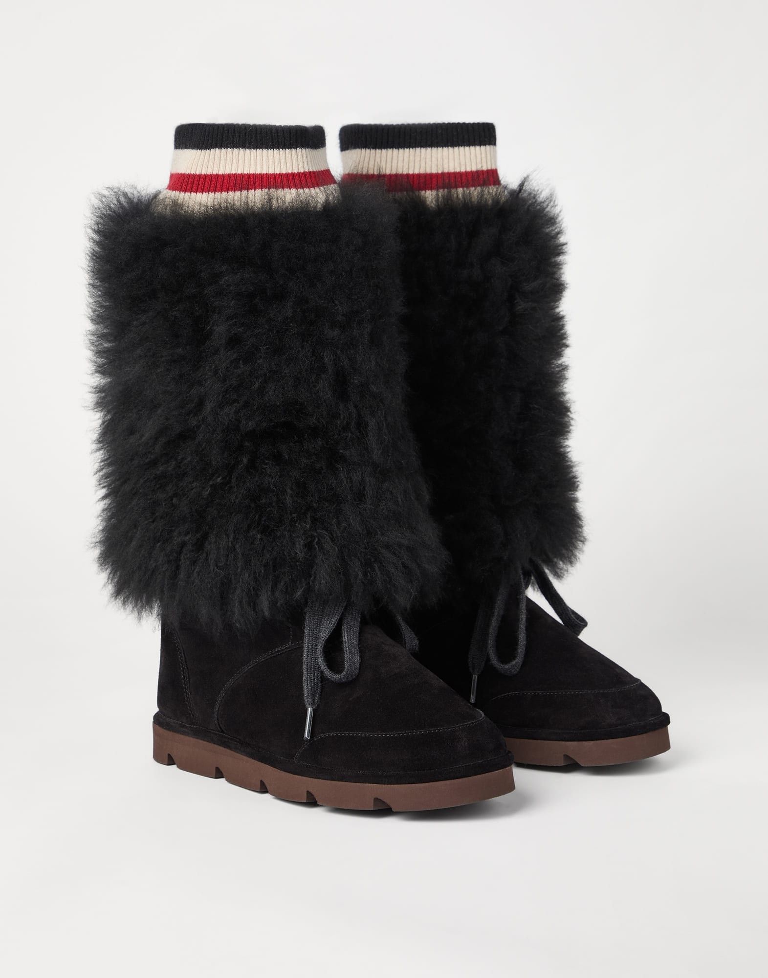 Brunello Cucinelli o1la1rc1a1025 Suede Boots in Black Size US 8 / IT 38 - 1 Thumbnail