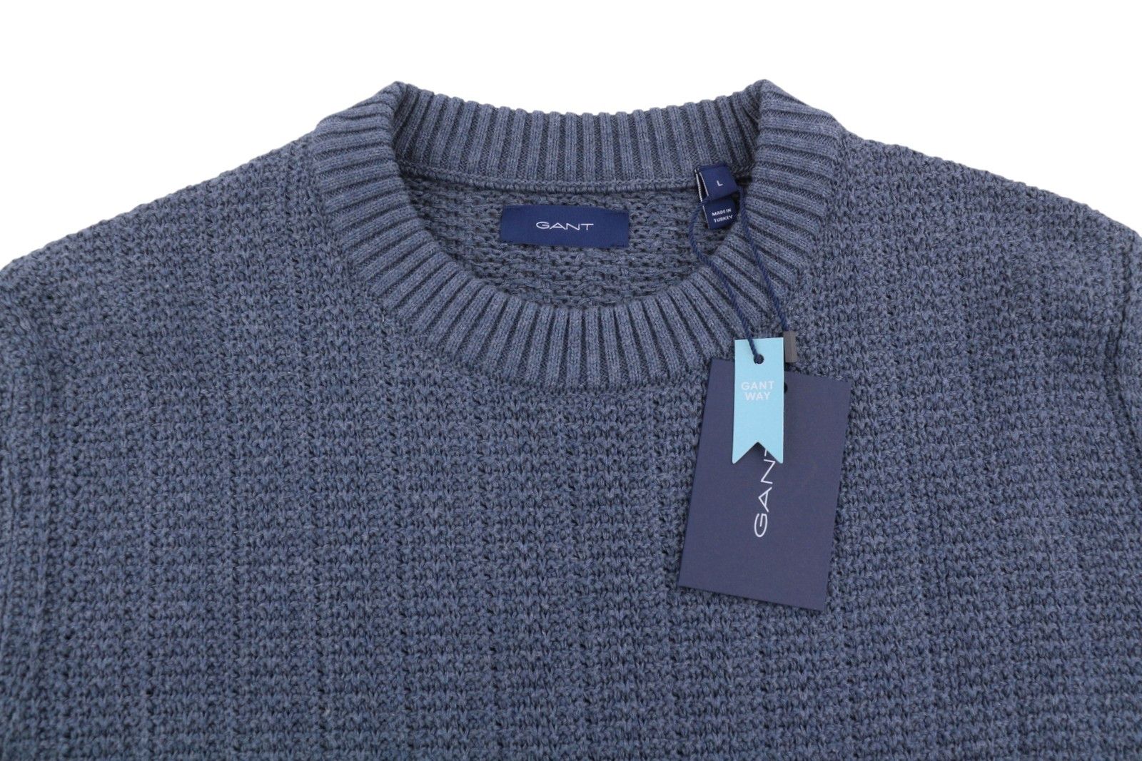 Gant MULTI COLOR C-NECK L Indigo Blue Melange Jumper 87251 Size US L / EU 52-54 / 3 - 5 Thumbnail