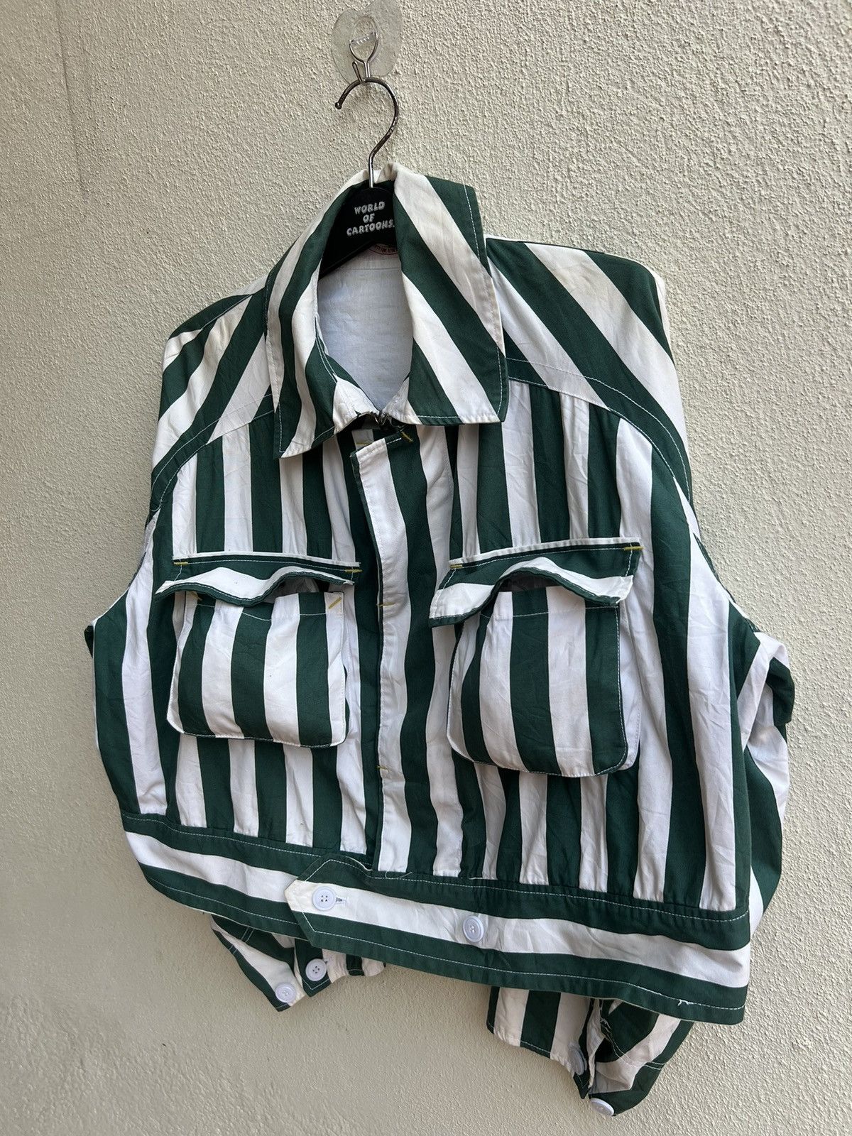 45rpm Vintage 90s 45rpm Japan Border Striped Cropped Jacket Size US XL / EU 56 / 4 - 7 Thumbnail