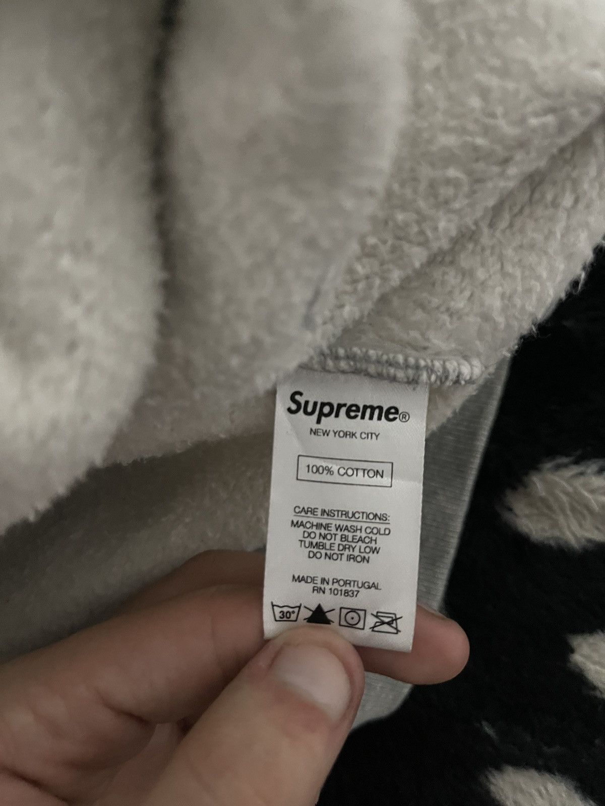 Supreme Supreme Patchwork Hoodie Grey/Natural - Classic Logo, Rare! Size US M / EU 48-50 / 2 - 8 Thumbnail