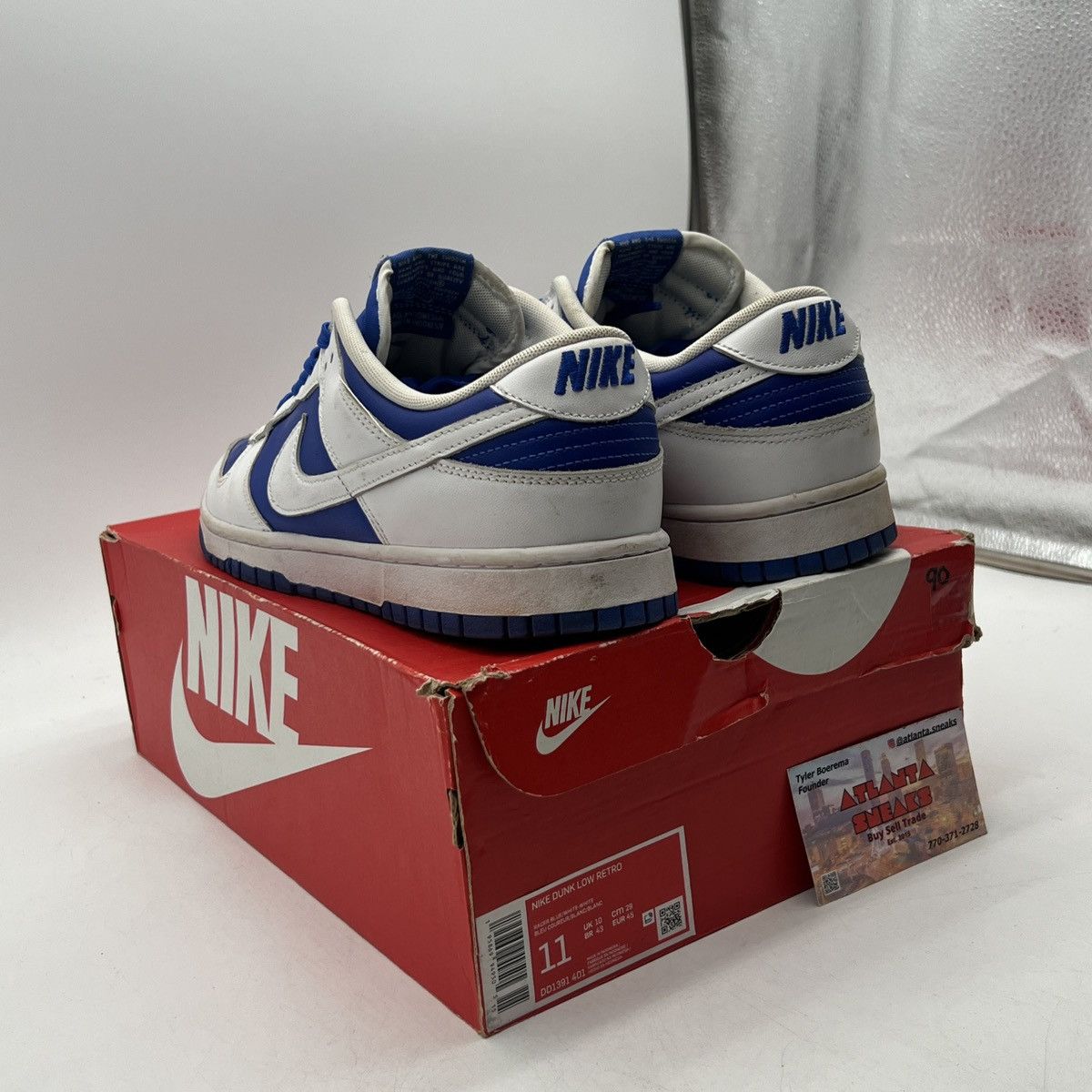 Nike Nike dunk low racer blue white Size US 11 / EU 44 - 4 Thumbnail