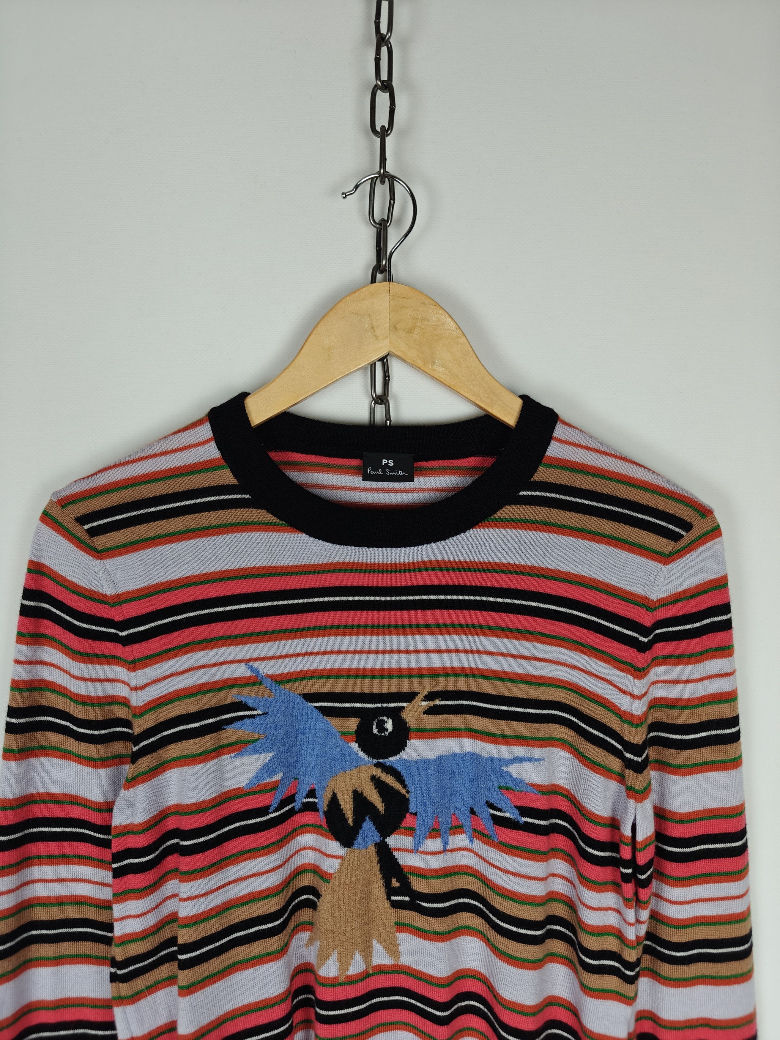 Paul Smith PS Paul Smith Striped Knit Sweater Embroidered Bird size S Size S / US 4 / IT 40 - 2 Thumbnail