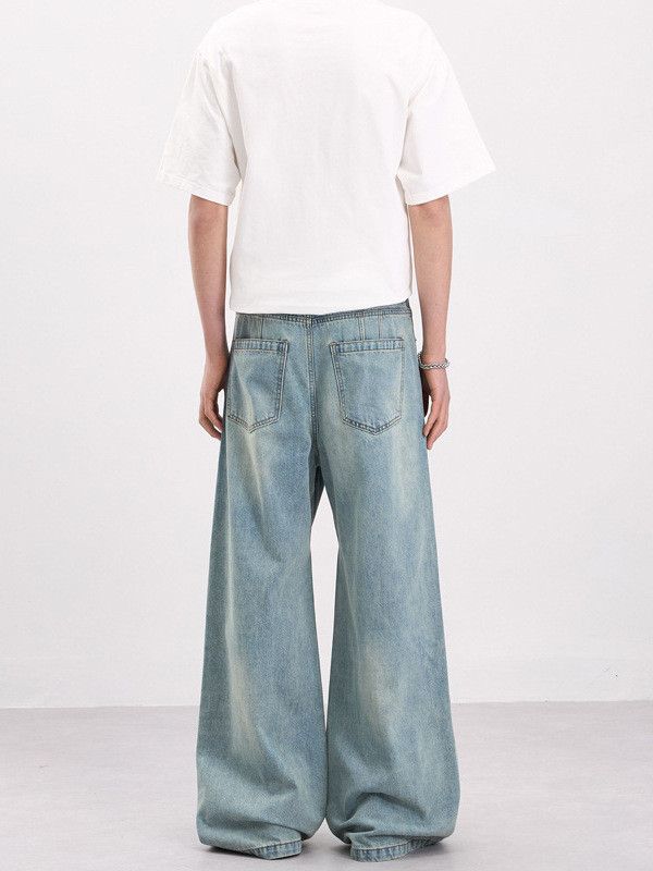 Japanese Brand American-style washed patchwork heavy-duty work jeans Size US 32 / EU 48 - 5 Thumbnail