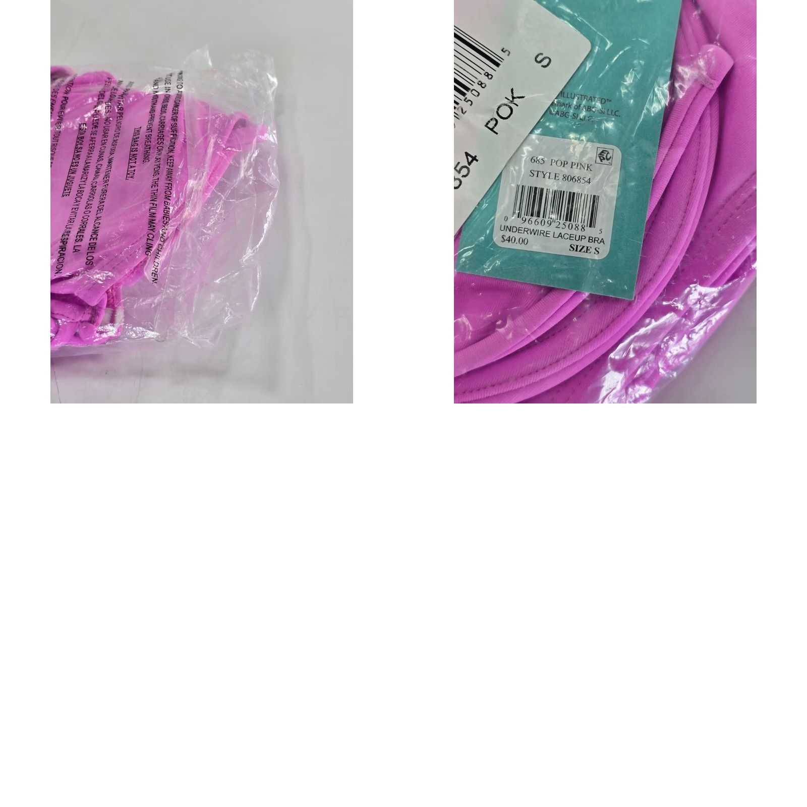 Pinko Sports Illustrated NWT Women’s Underwire Laceup Bikini Top Color Pink Size S Size S / US 4 / IT 40 - 8 Thumbnail