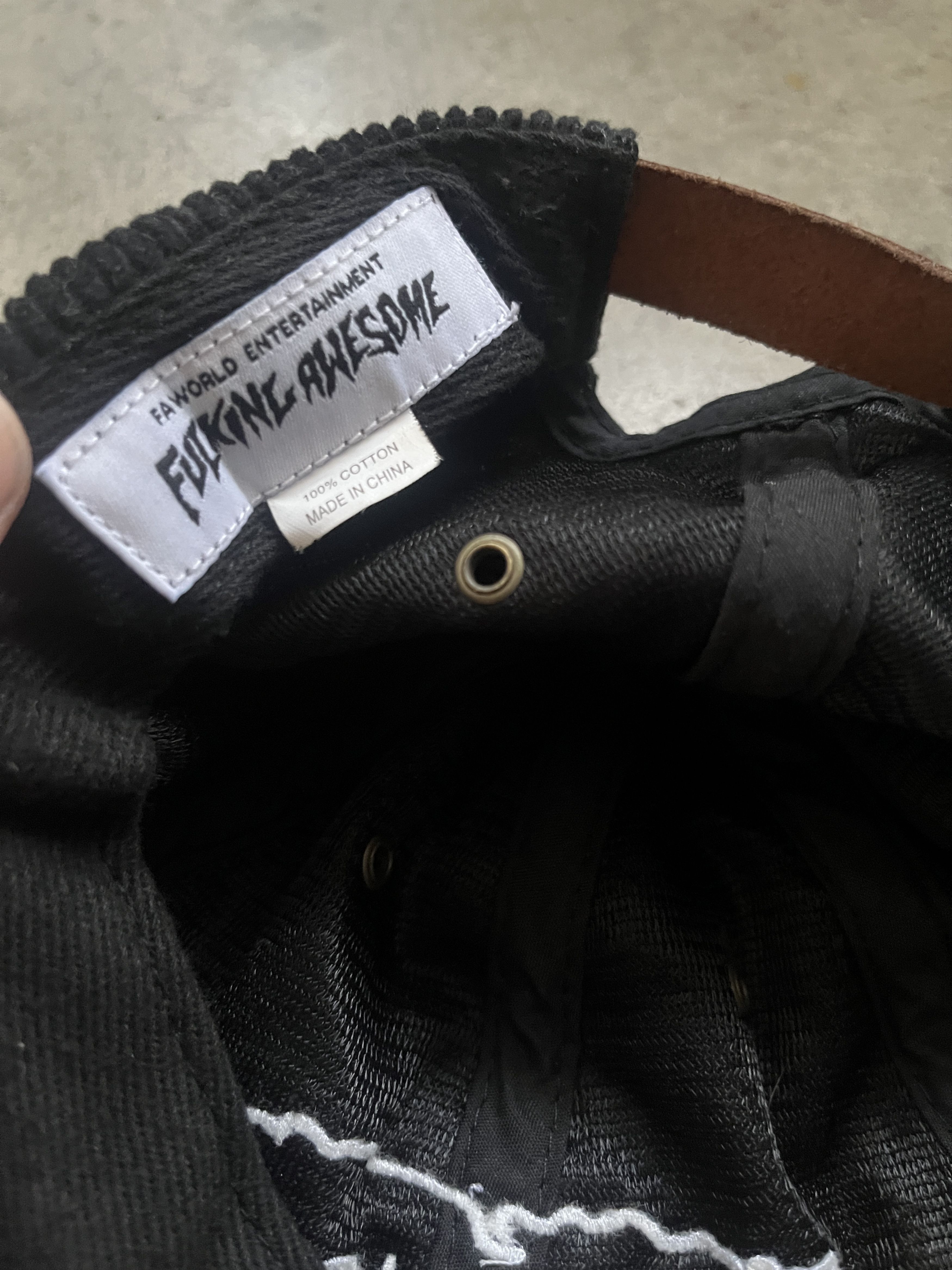 Fucking Awesome FA Fucking Awesome Black Drip Corduroy Strapback Hat Size ONE SIZE - 2 Thumbnail
