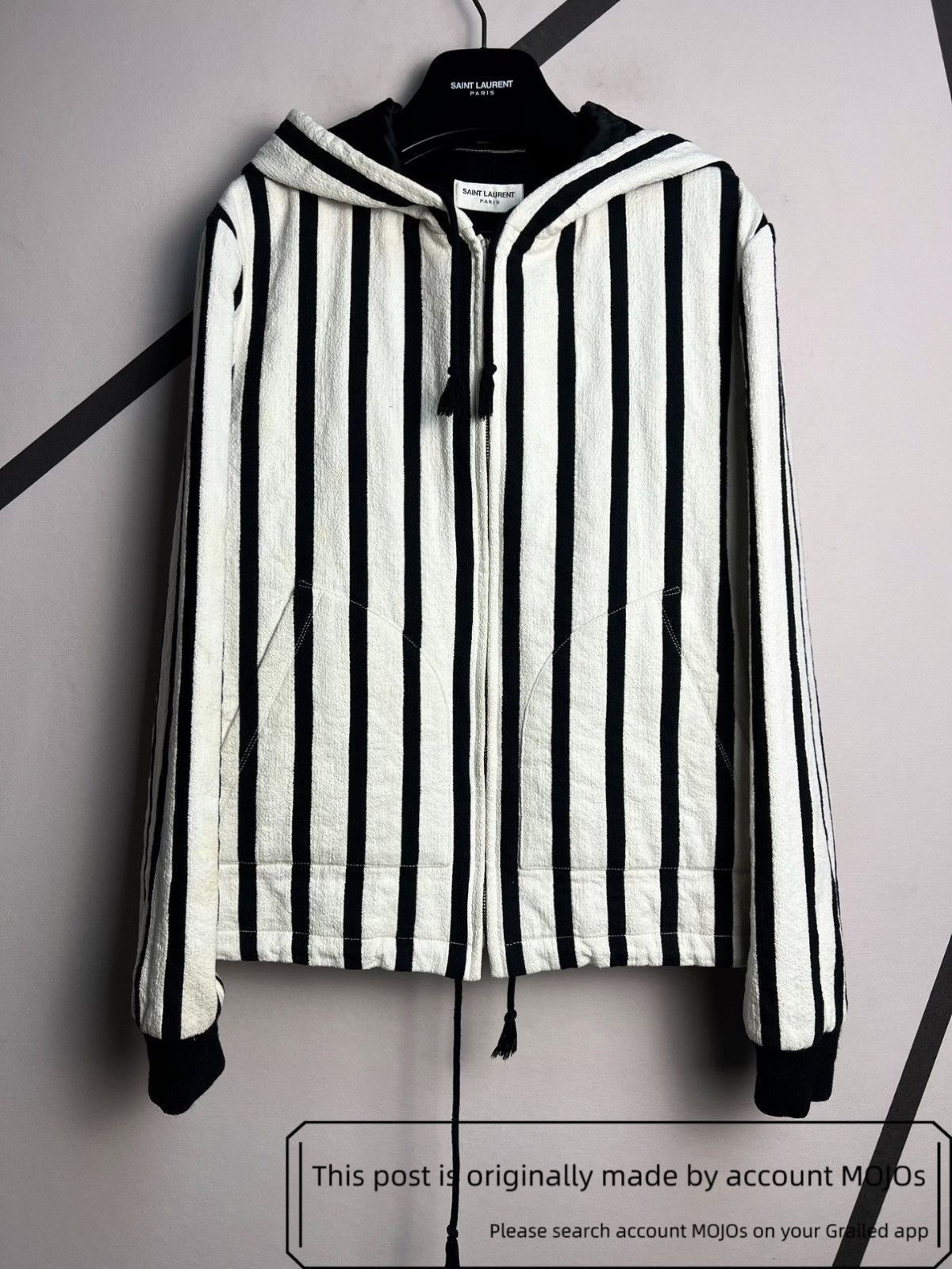 Saint Laurent Paris Sz 50 Saint Laurent Paris Black & White Stripe Jacket mojos2 Size US M / EU 48-50 / 2 - 1 Thumbnail