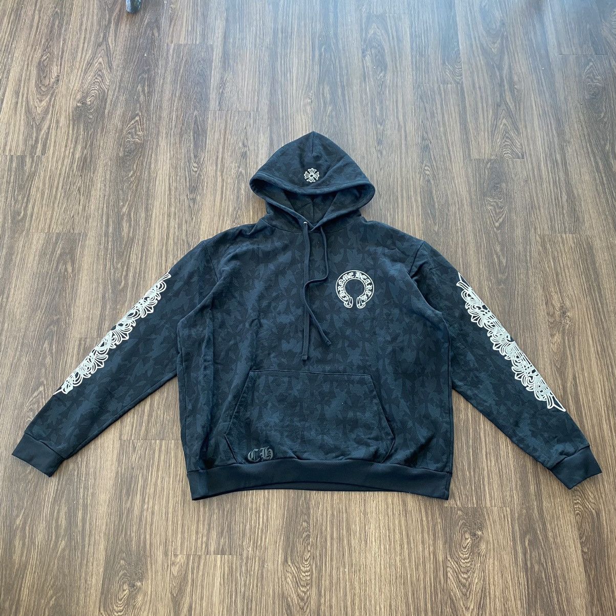 image of Chrome Hearts Cemetery Hoodie Sweatshirt in Black, Men's (Size XL)