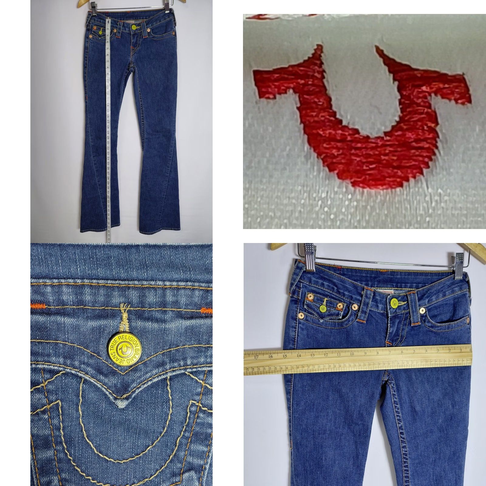 True Religion VINTAGE True Religion Jeans Denim Blue Solid Women Size 25 Jeans Bootcut Mid Rise Regular Stretch Button Logo 811 J Brand 811 Size 42" / US 20 - 8 Thumbnail