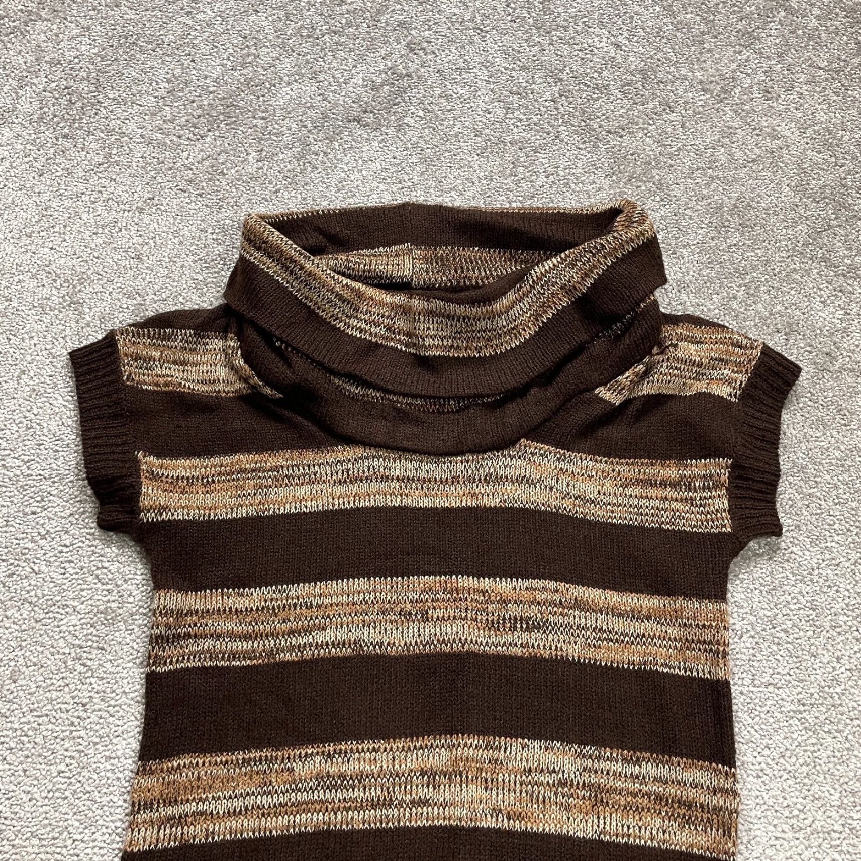 Vintage Love by Chesley Acrylic Sweater Womens L Brown Sleeveless Cowl Neck Knit Top Size L / US 10 / IT 46 - 4 Thumbnail