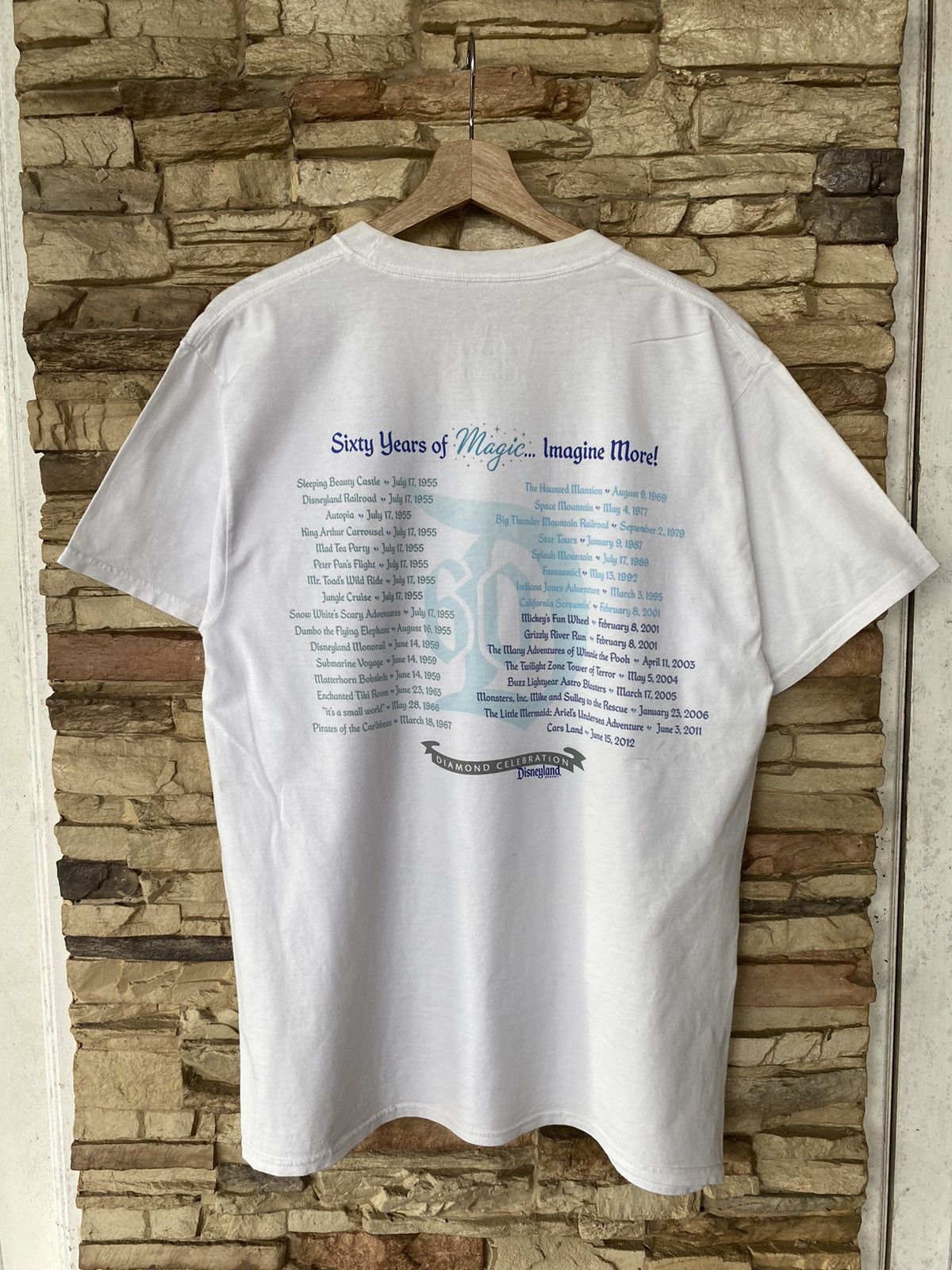 Disney Disneyland 60 years Anniversary Celebration Backhit Print Tees Mickey Mouse Vtg Vintage Size US M / EU 48-50 / 2 - 2 Thumbnail