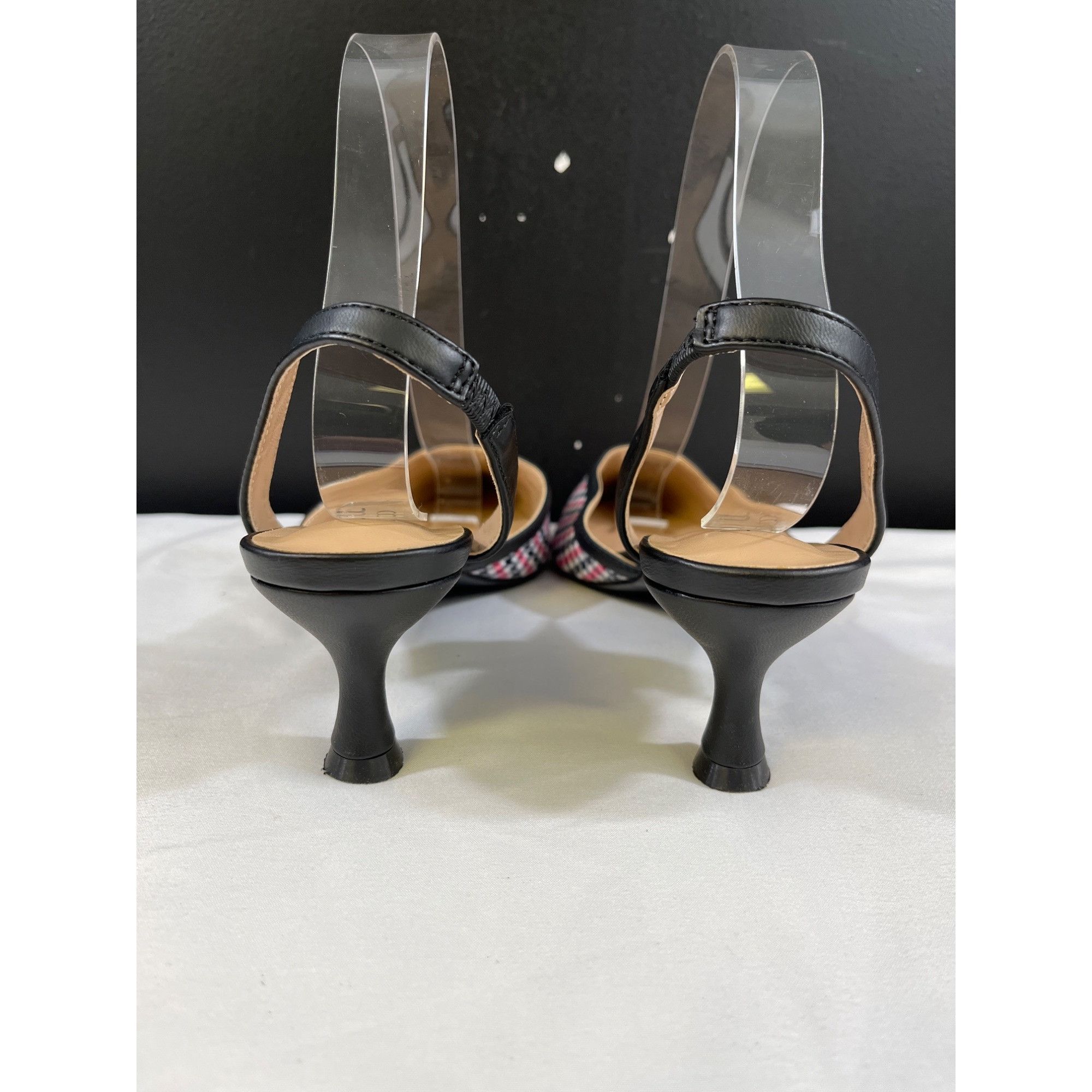 Other Journee Collection Womens Black & Pink Houndstooth Heels Sz Size US 8 / IT 38 - 3 Thumbnail