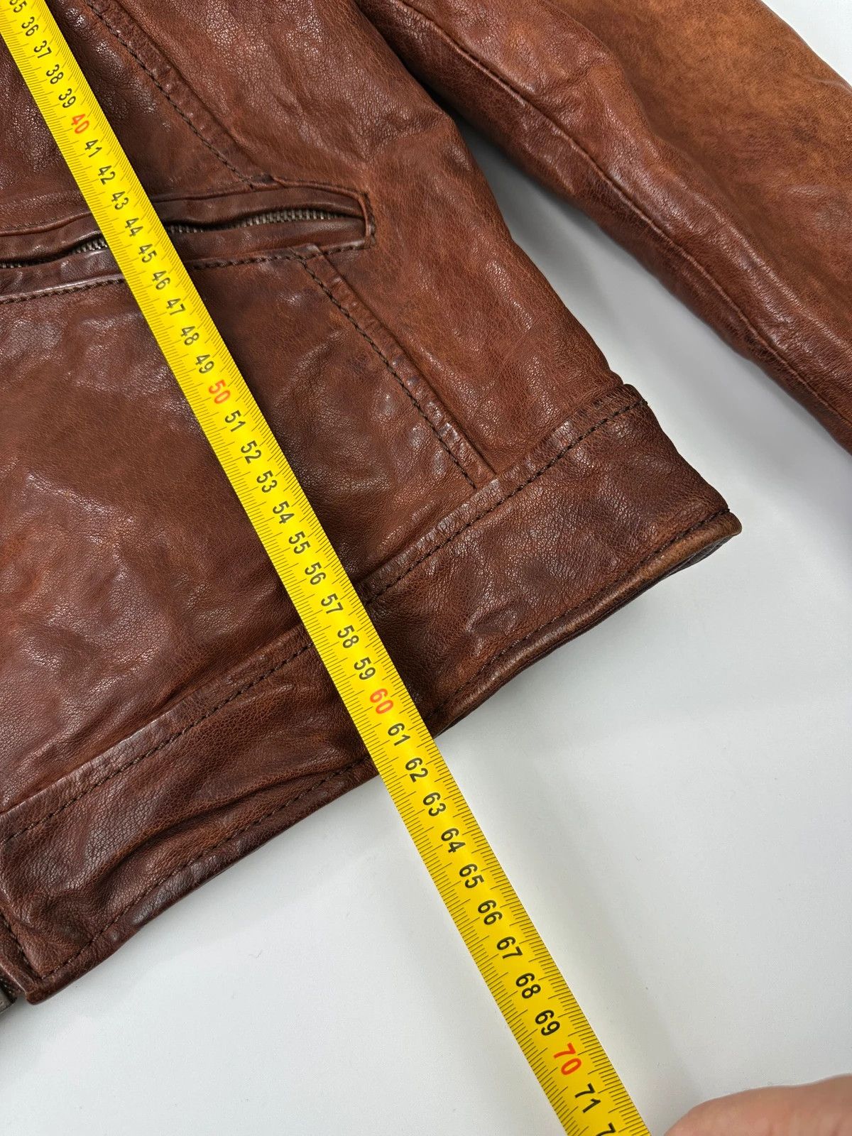Dolce & Gabbana Dolce Gabbana Brown Faded Chunky Wool Collar Leather Jacket Size US S / EU 44-46 / 1 - 11 Thumbnail