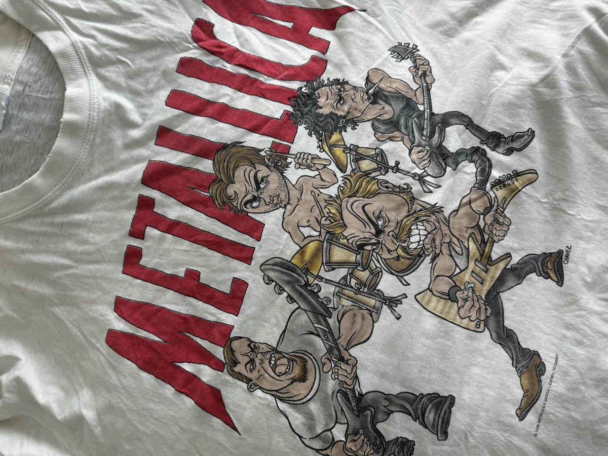 Vintage Rare 90s Vintage Metallica Cartoon T-Shirt Size US L / EU 52-54 / 3 - 6 Thumbnail