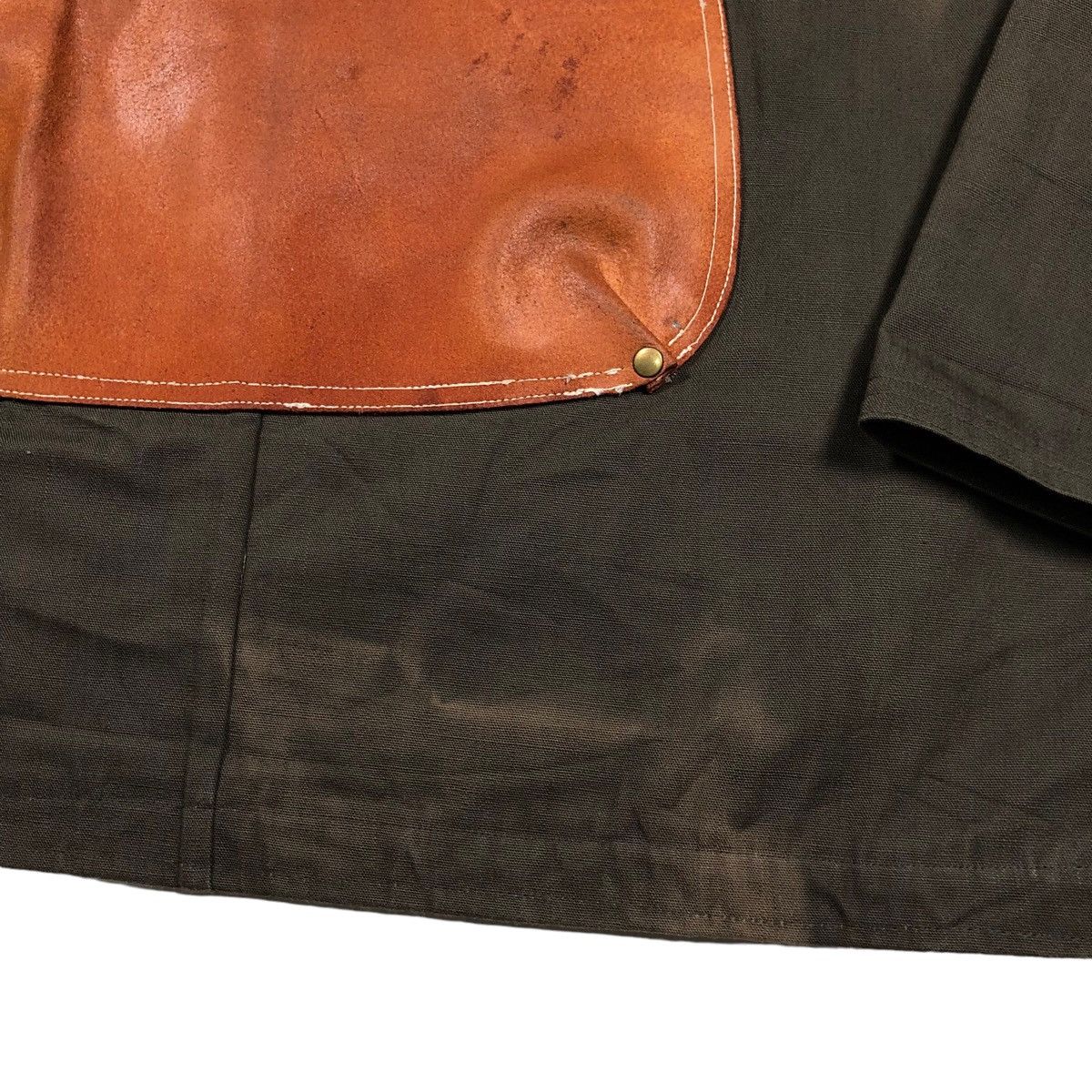 Japanese Brand × Vintage Sun Faded Unknown Smock Cotton Canvas With Leather Pocket Size US S / EU 44-46 / 1 - 19 Thumbnail