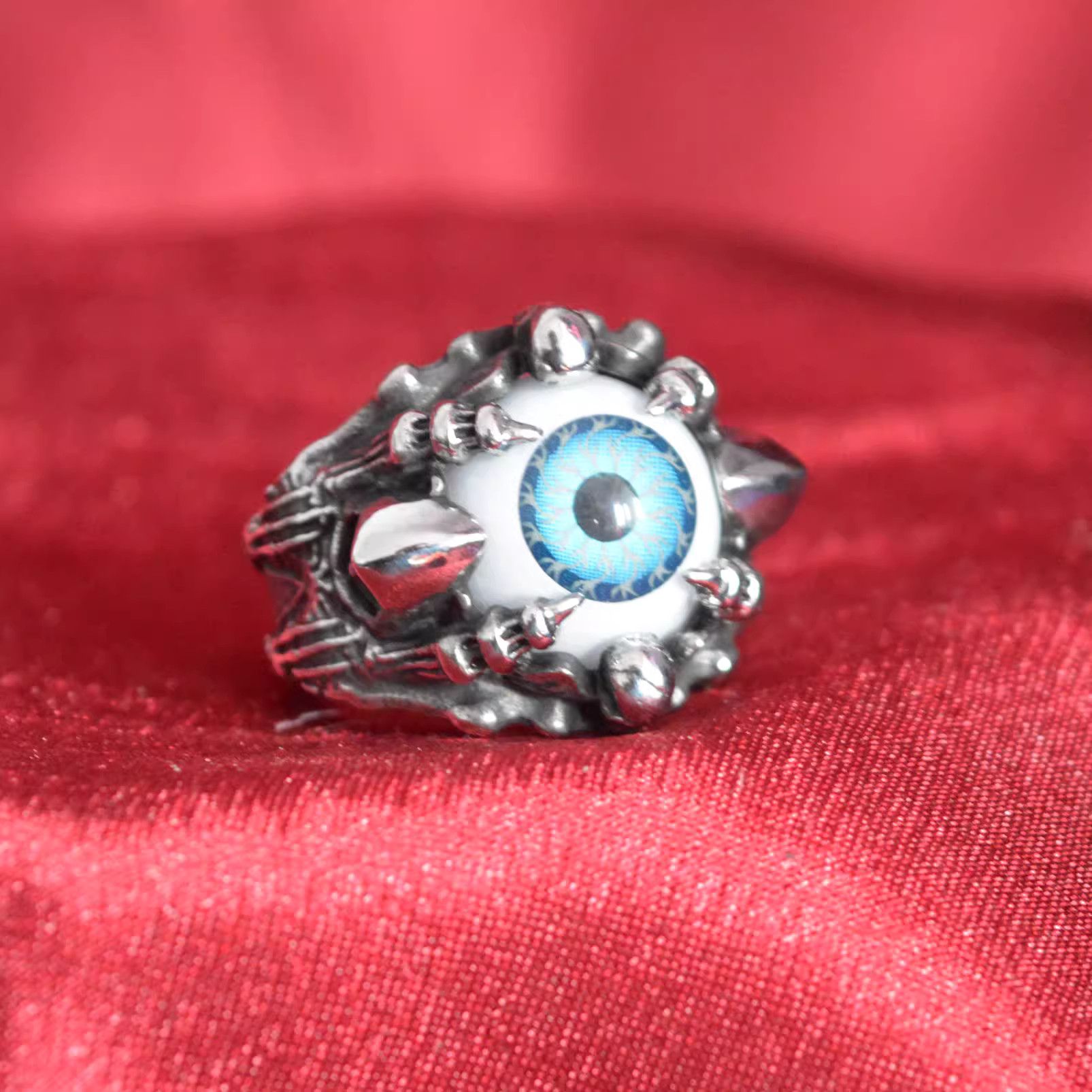 Jewelry Skull Eye Jewelry Rings Open Size Chrome Ring (Size 7-13) Size ONE SIZE - 1 Thumbnail