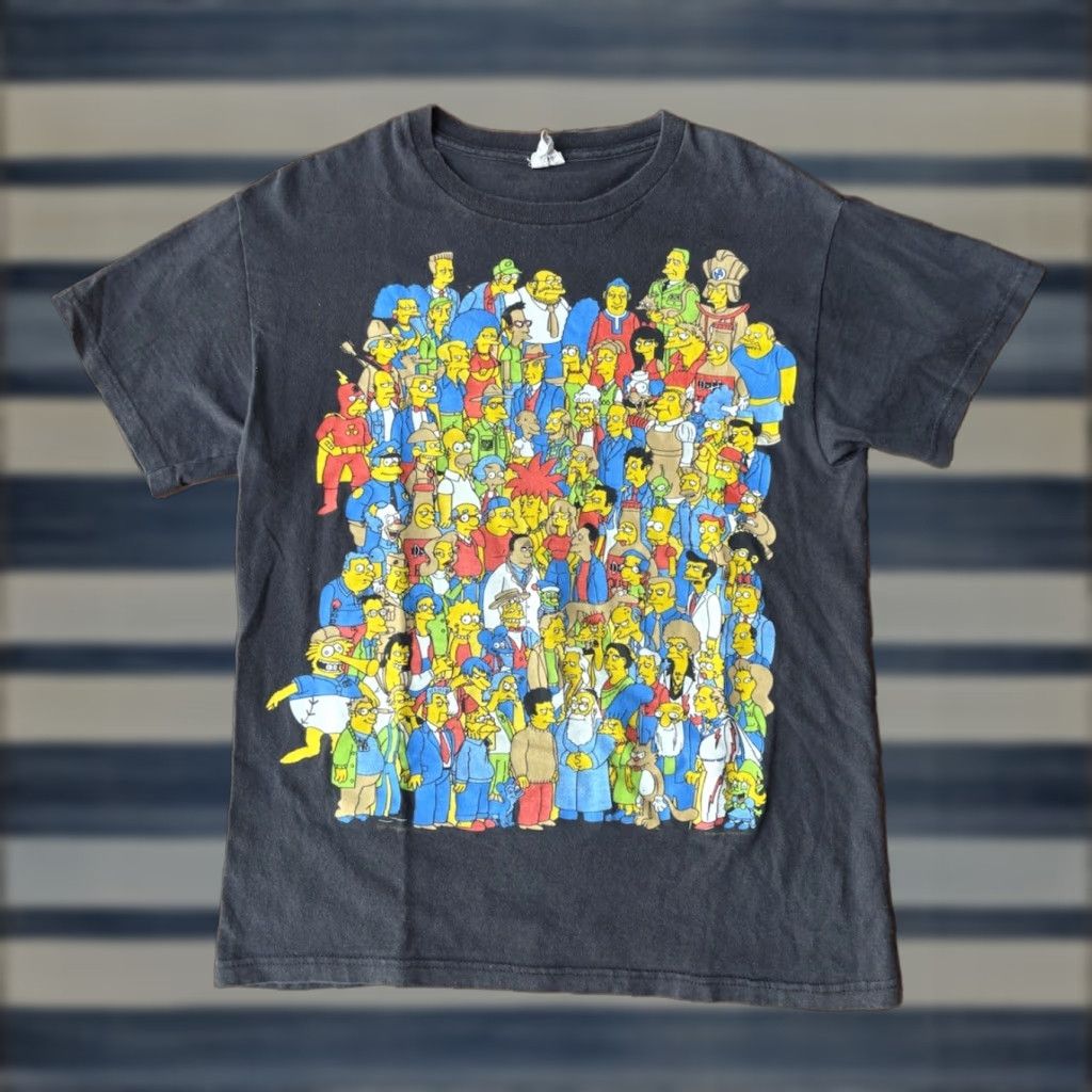 Delta VINTAGE Simpsons Character Collage T Shirt Medium 2007 Bart Homer Fox Black Delta Crew Neck Short Sleeve Men M Cotton Graphic Print 90s Cartoon Funny Size US M / EU 48-50 / 2 - 1 Thumbnail